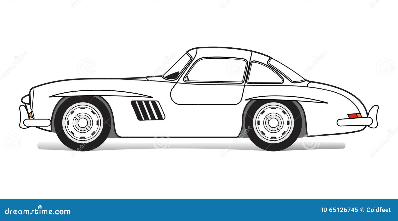 White Sports Hatchback Vector Illustration 72581380