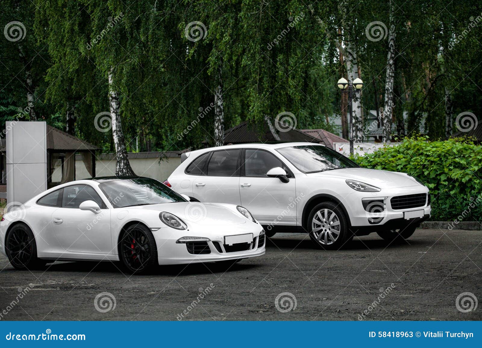 White sports car editorial stock photo. Image of carrera - 58418963