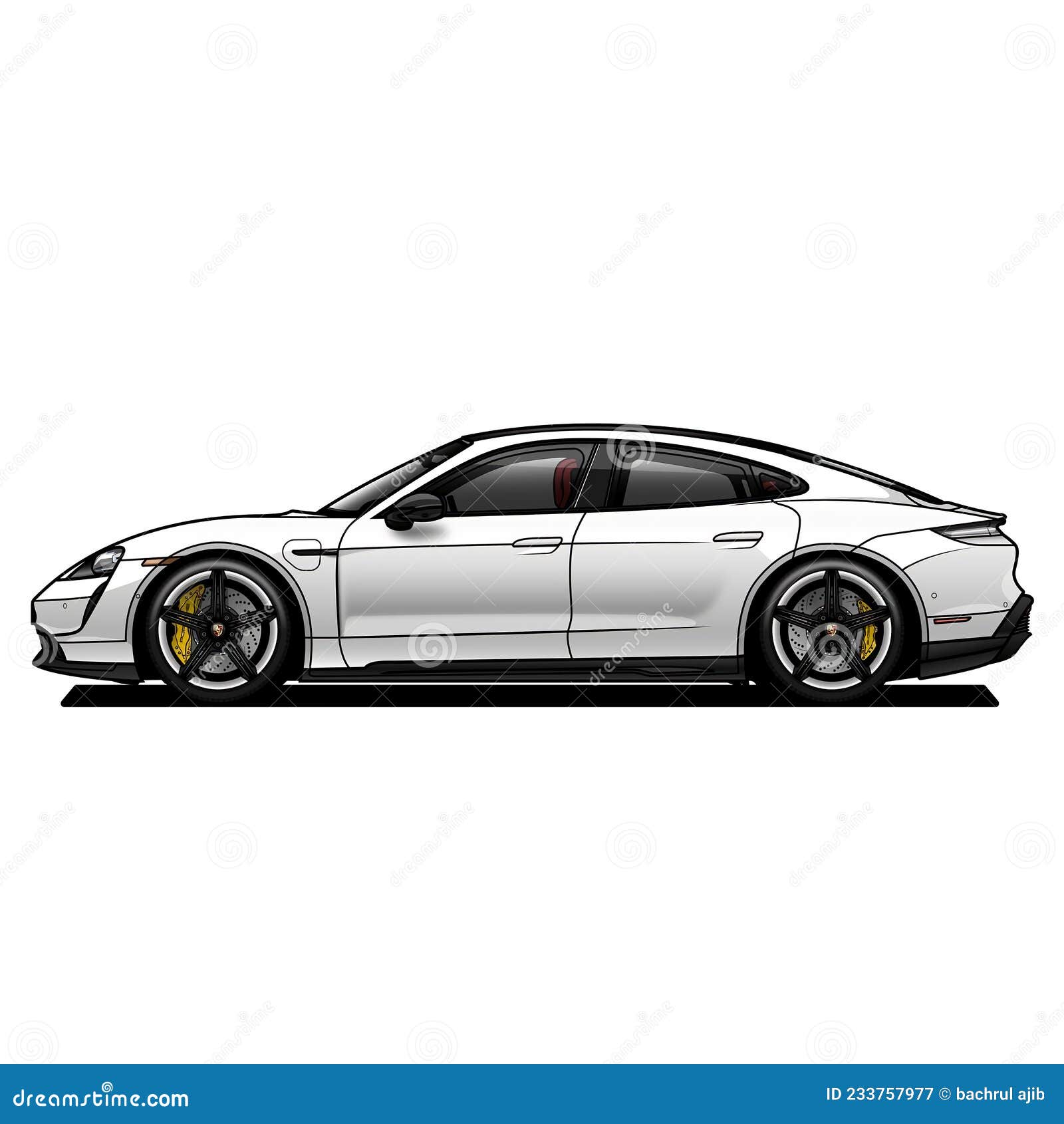 White Sports Car from Side View Illustration Stock Illustration ...