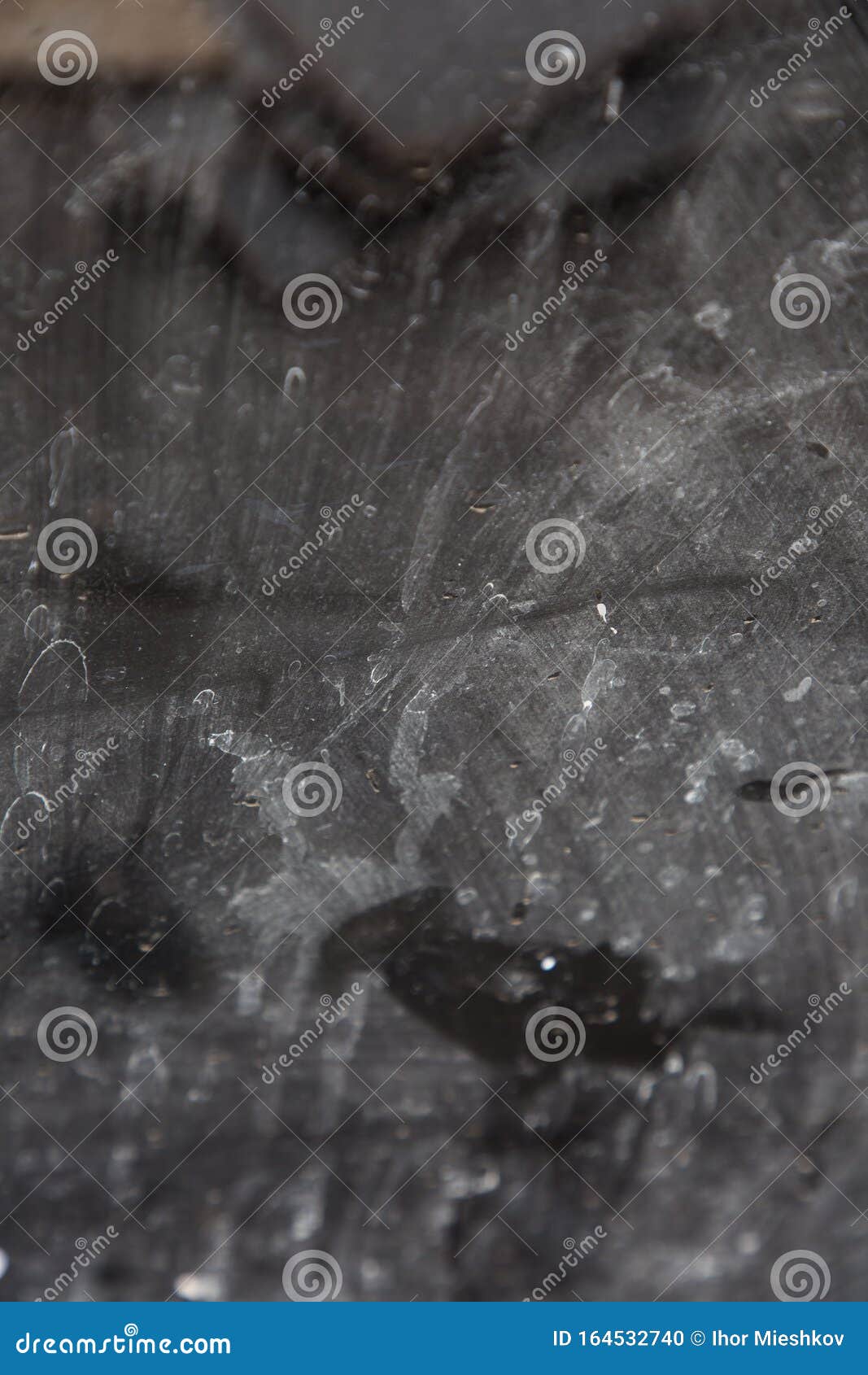 White Spots on Black Glass for Texture and Design Stock Photo Image