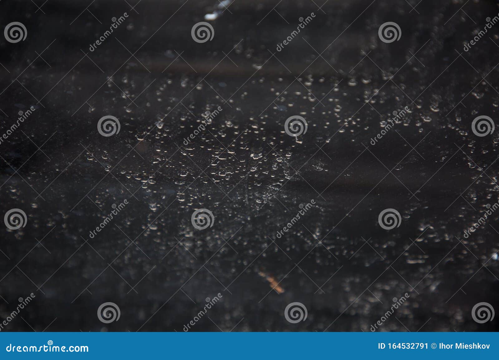 White Spots on Black Glass for Texture and Design Stock Image Image