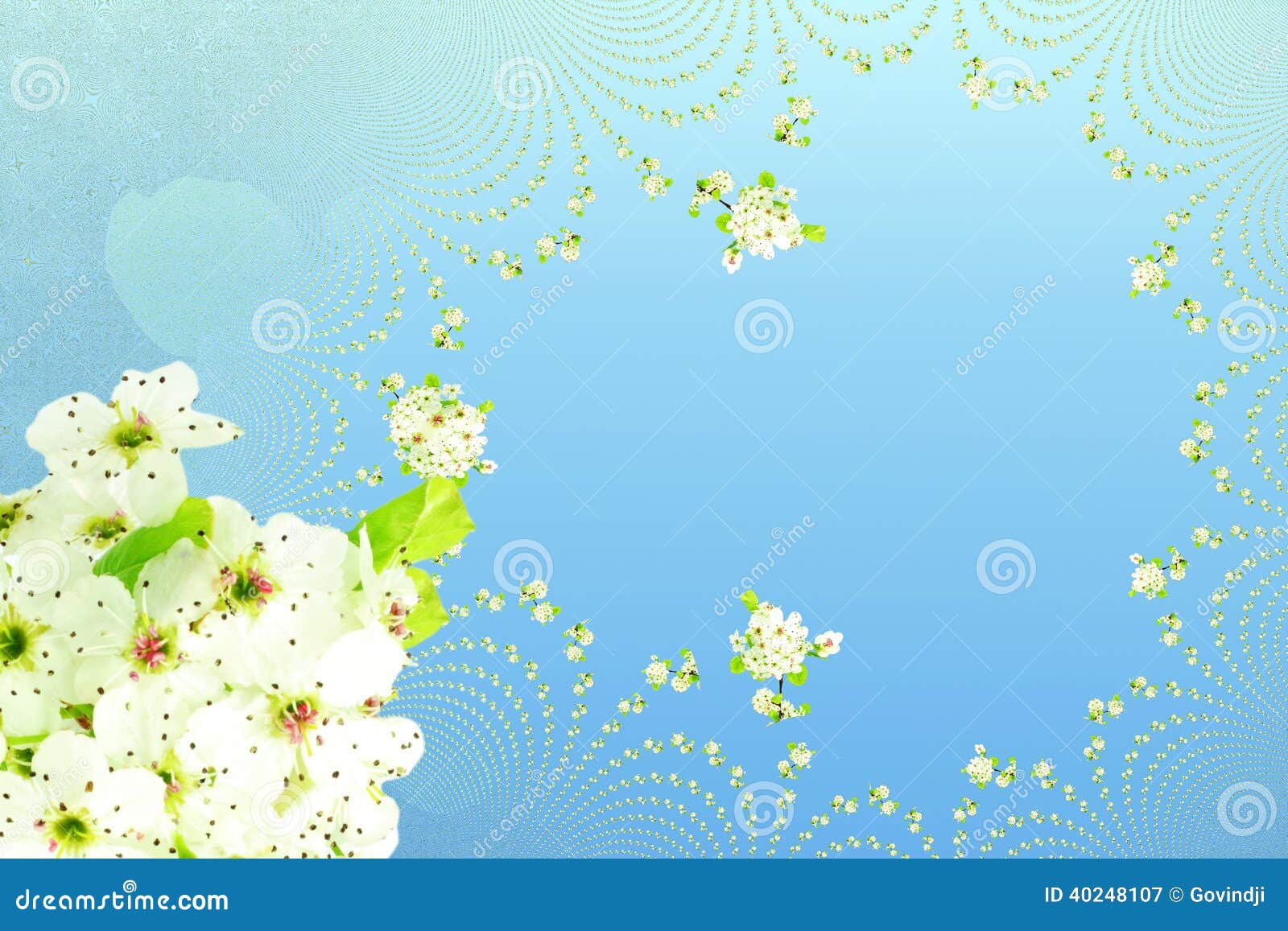 White Spring Flower Texture Sky Blue Background Stock Illustration -  Illustration of sketch, abstract: 40248107