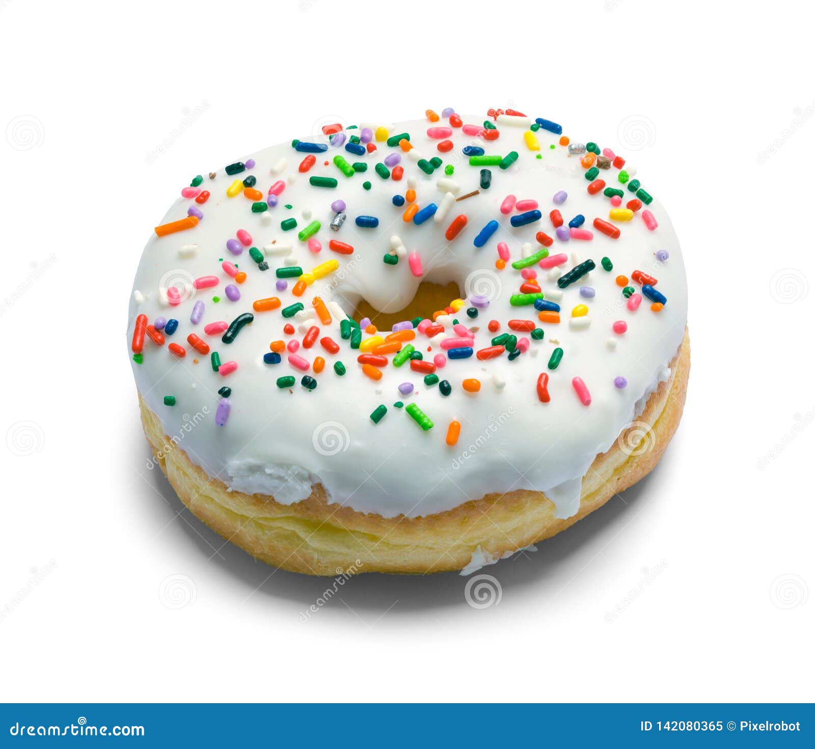 White Sprinkle Donut stock image. Image of single, circle 142080365