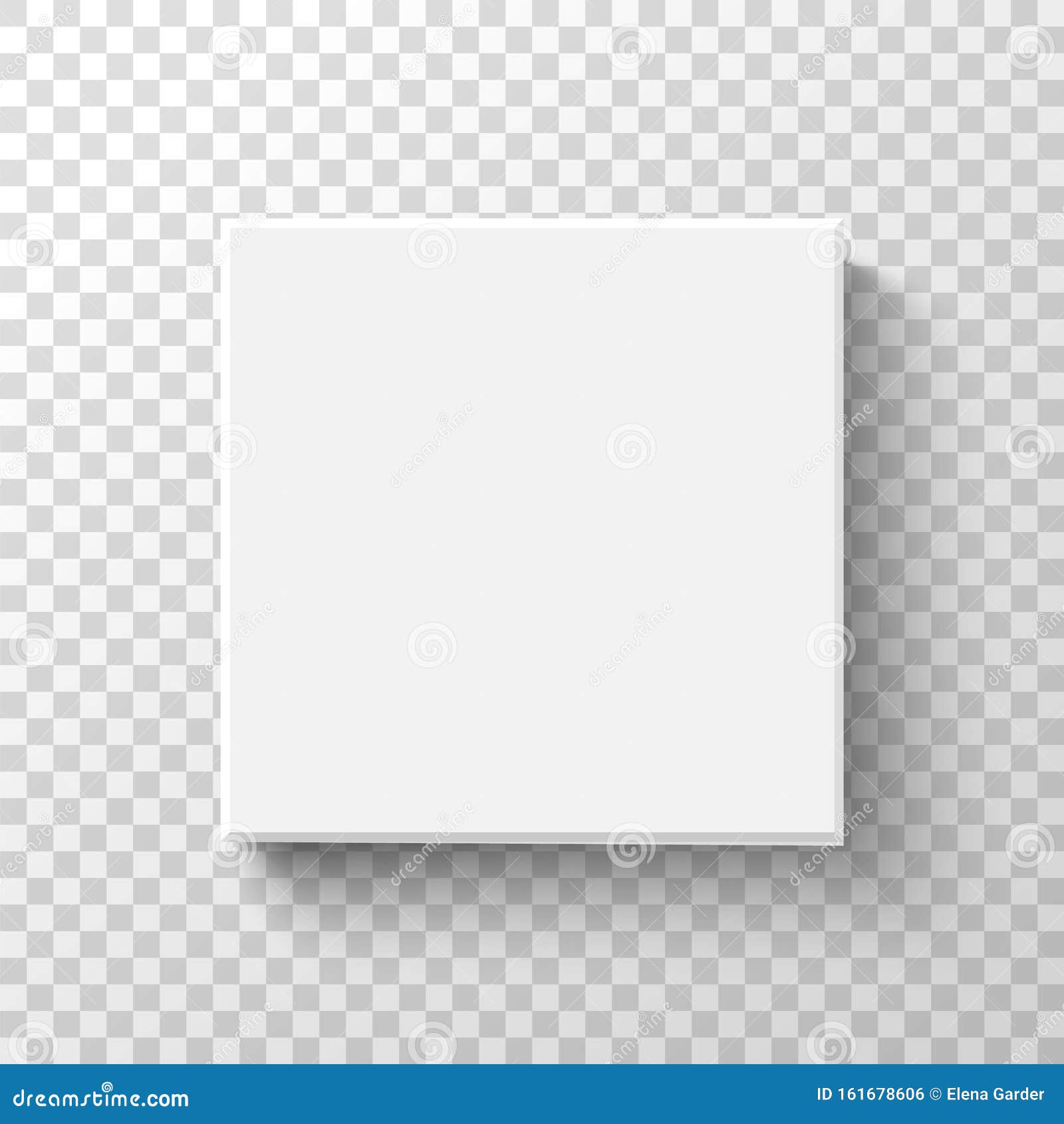 white square box top view. open 3d gift boxes.