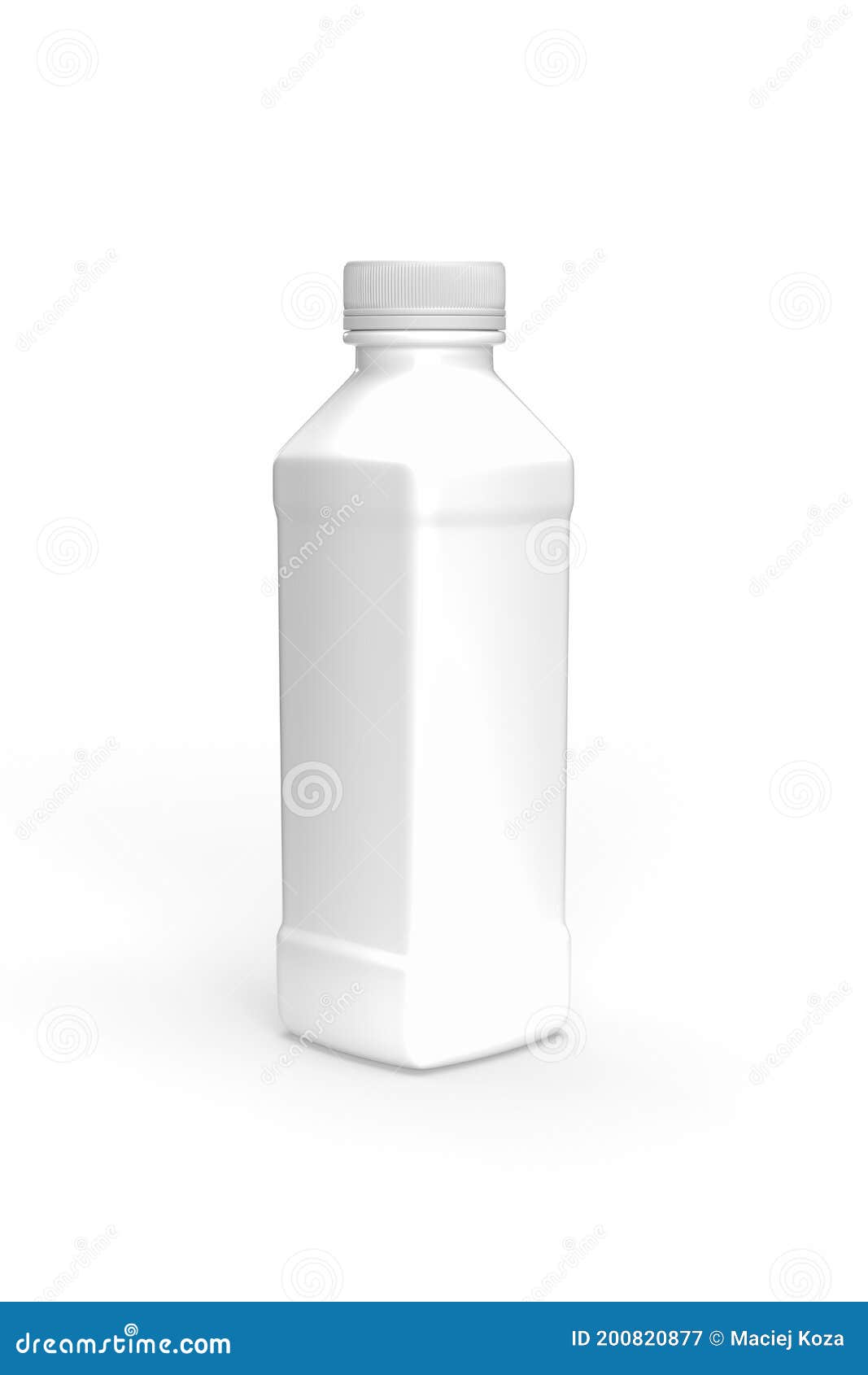 Download White Square Plastic Bottle Mockup On White Background Copy Space Stock Illustration Illustration Of Blank Pack 200820877