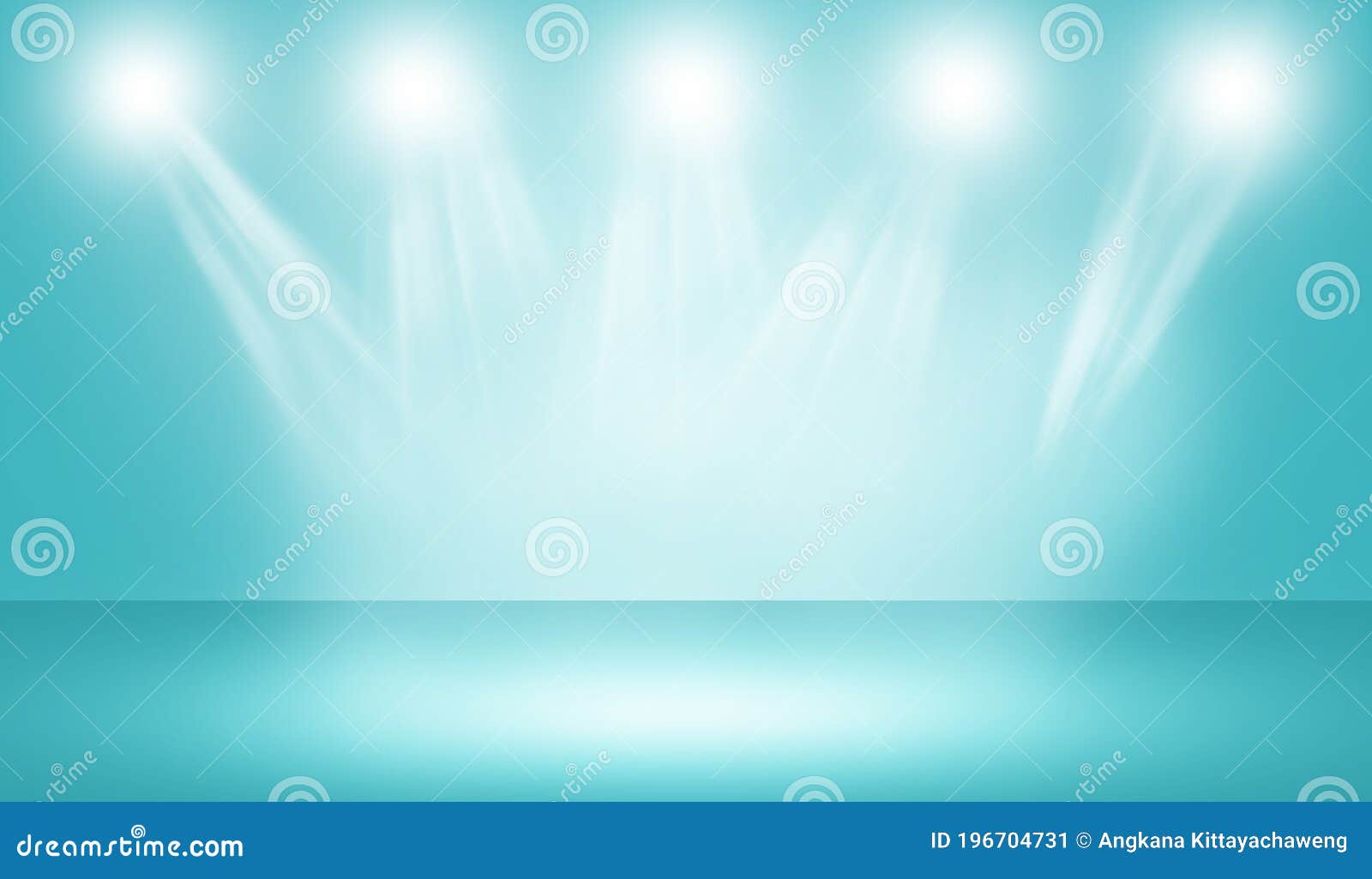 White Stage with Spot Lighting in Blue Background. Stock Image Image