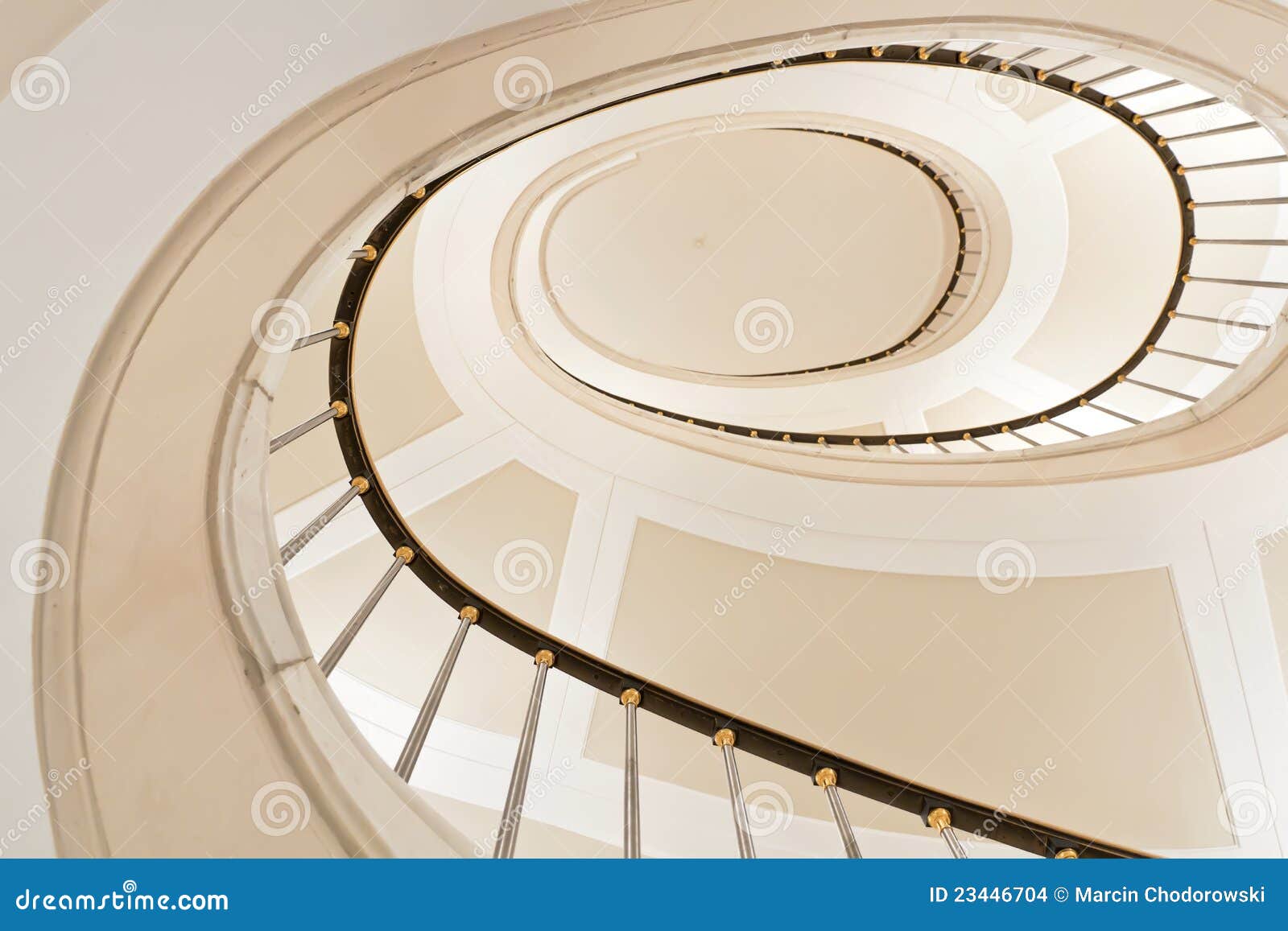 White stairs. Stairwell in the Polish palace. Royal castle in Warsaw on World Heritage List - UNESCO.