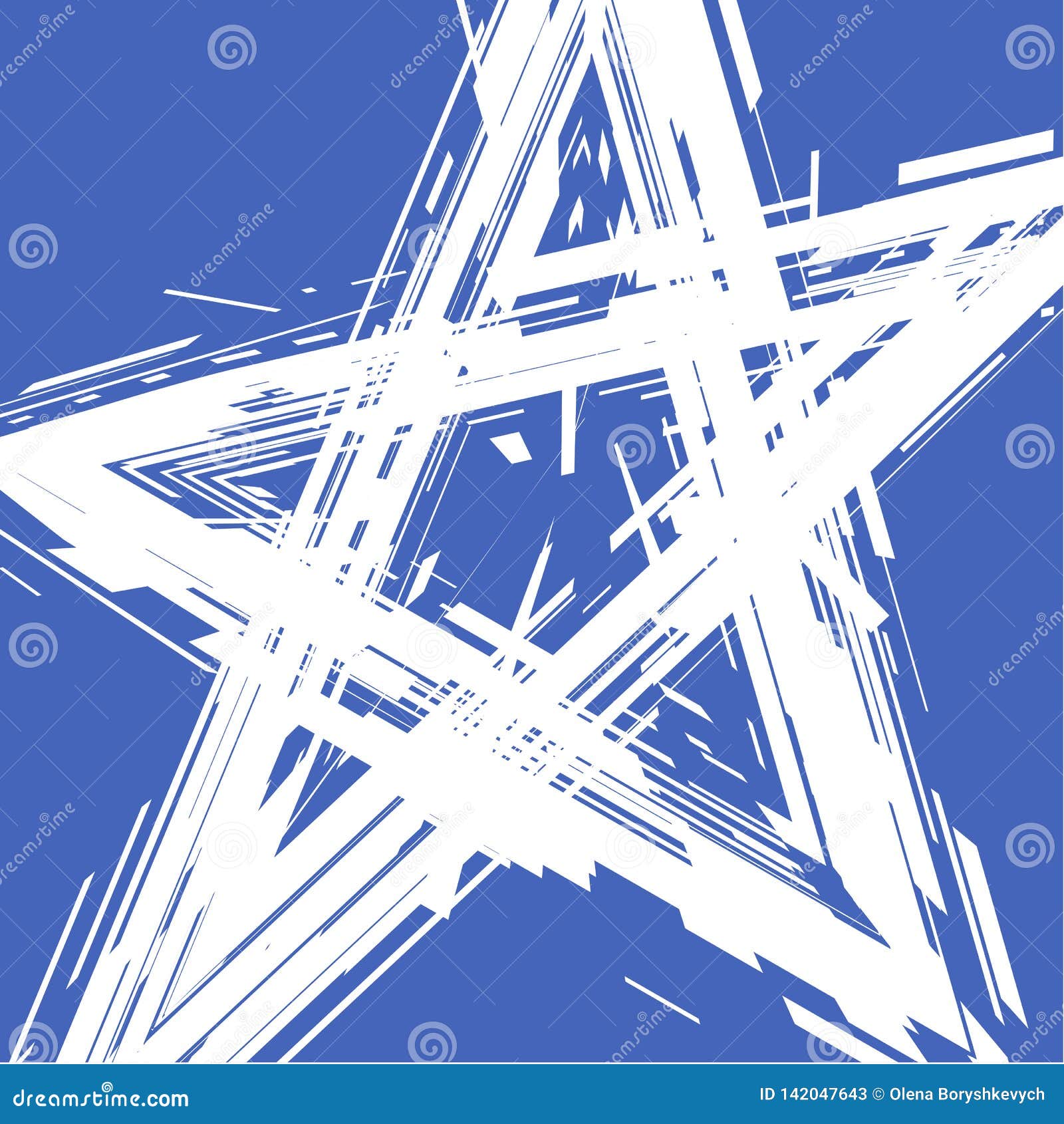 White Star On A Blue Backdrop Stock Vector Illustration Of Geometric Colored