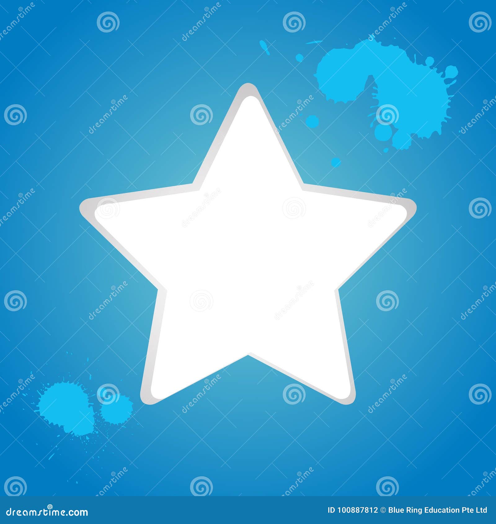 White Star on Blue Background Stock Vector Illustration of clip