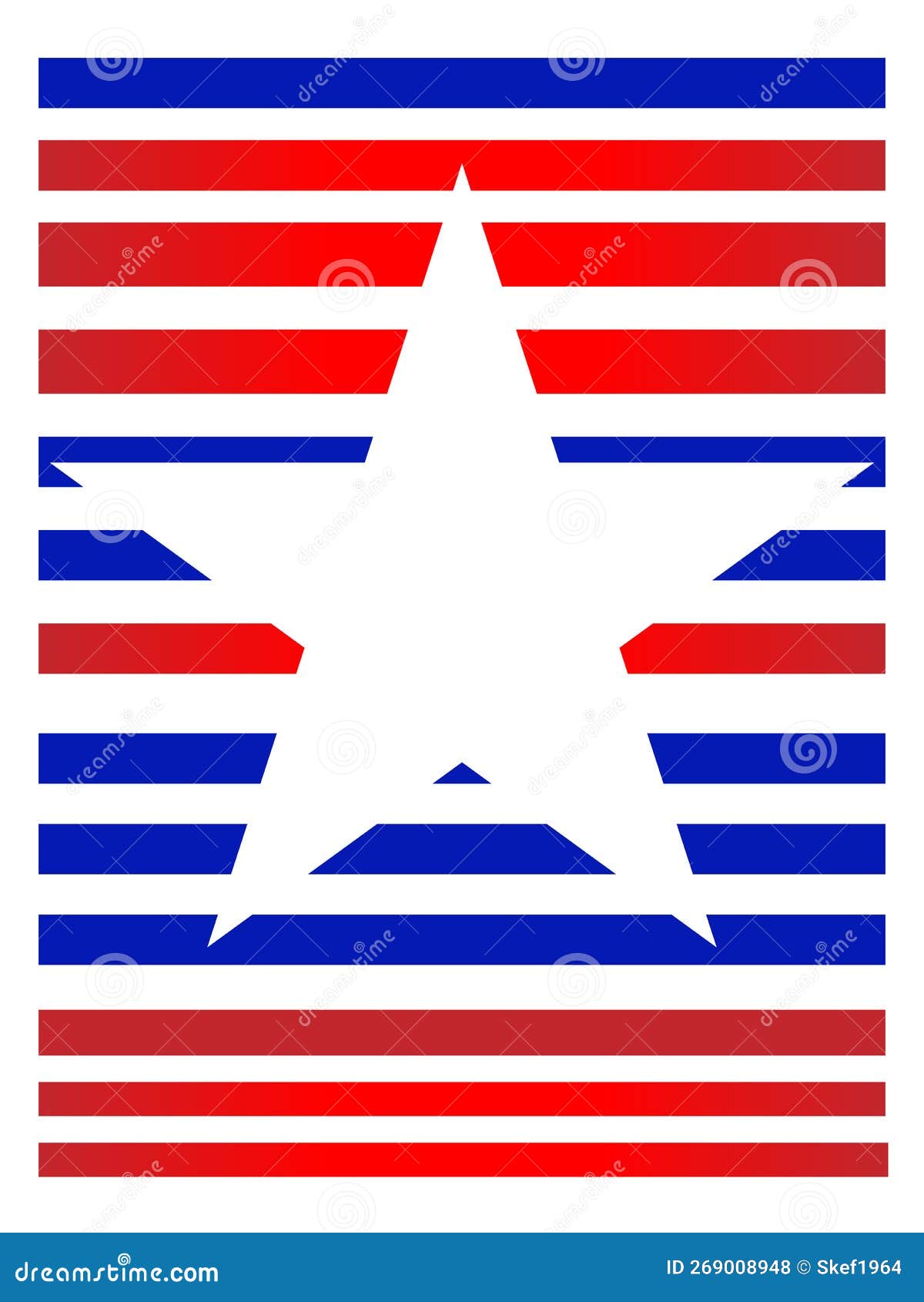 American Flag Symbols Star Frame Mockup for Text. Stock Vector