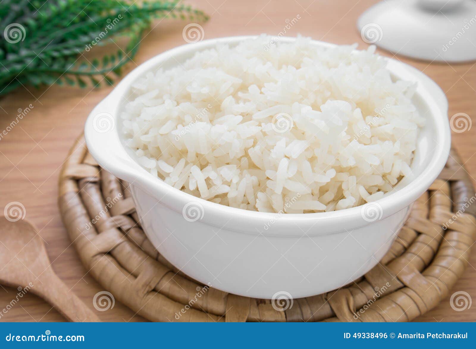 White steamed rice in bowl stock photo. Image of cooking 49338496