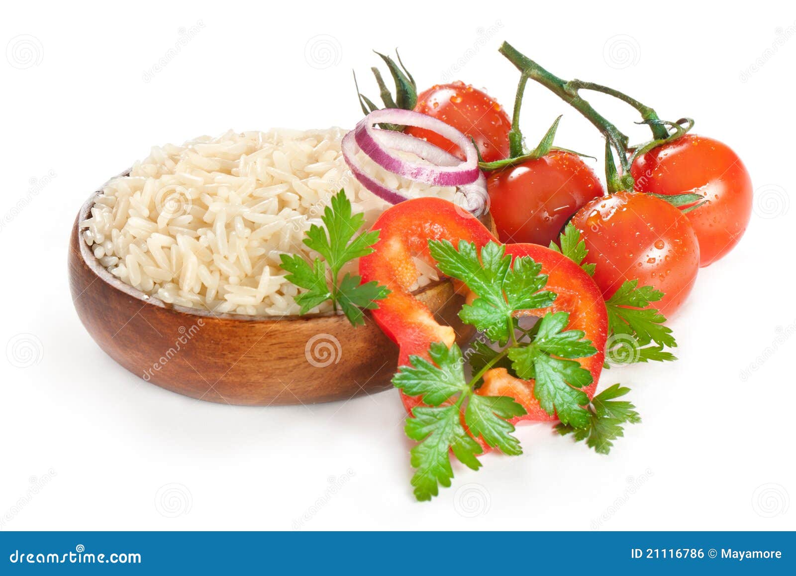 White Steamed Rice in Wooden Stock Photo - Image of long, bowl: 21116786