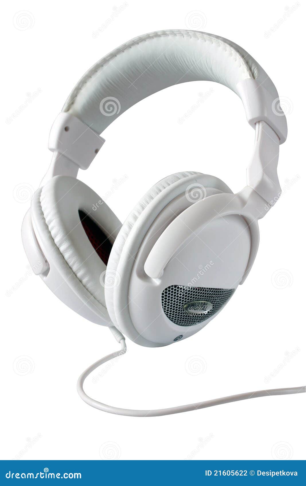 white stereo headphones