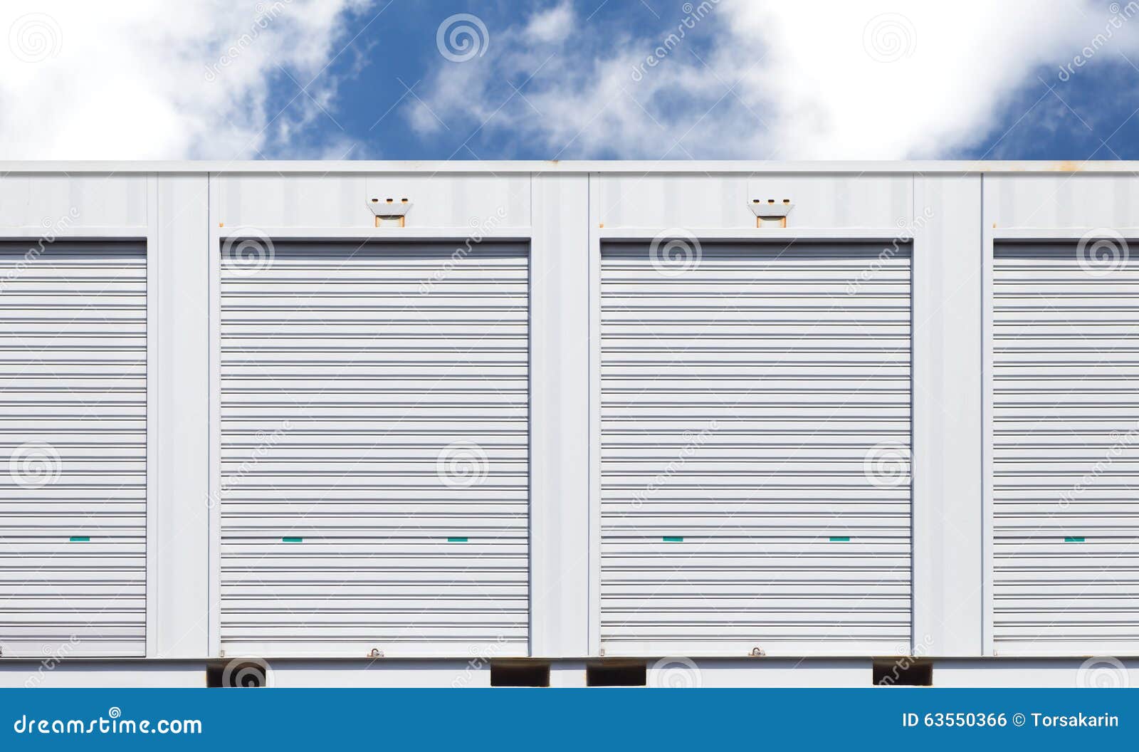 White Storage Unit or Small Warehouse for Rental Stock Photo Image of