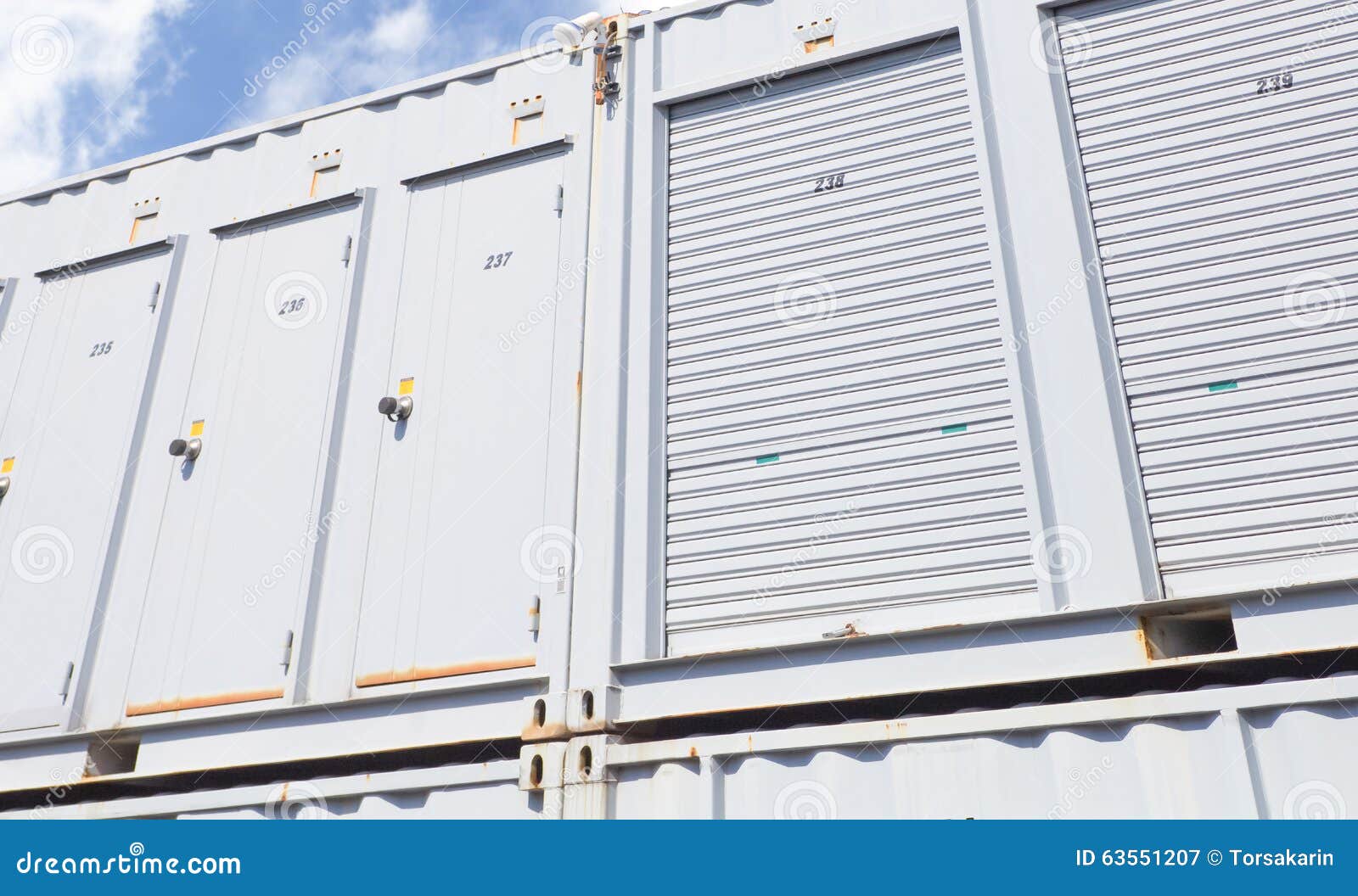 White Storage Unit or Small Warehouse for Rental Stock Image Image of