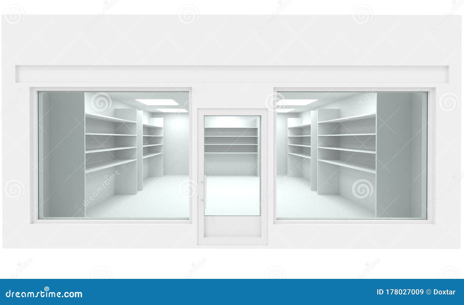 Download White Storefront Blank Showcases. Empty New Shop Facade ...