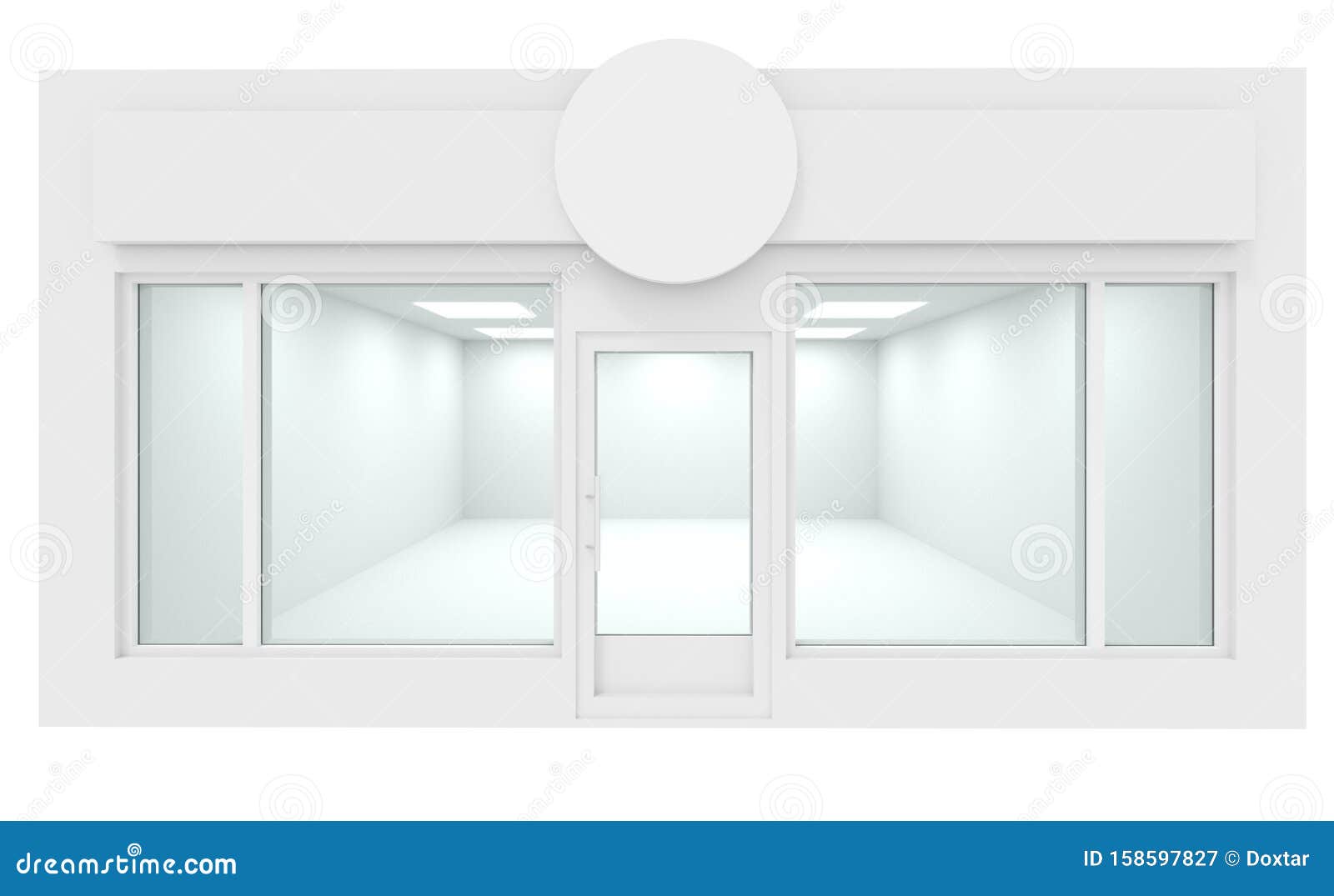 Download White Storefront Mock Up Design Interior, 3d Render Stock ...