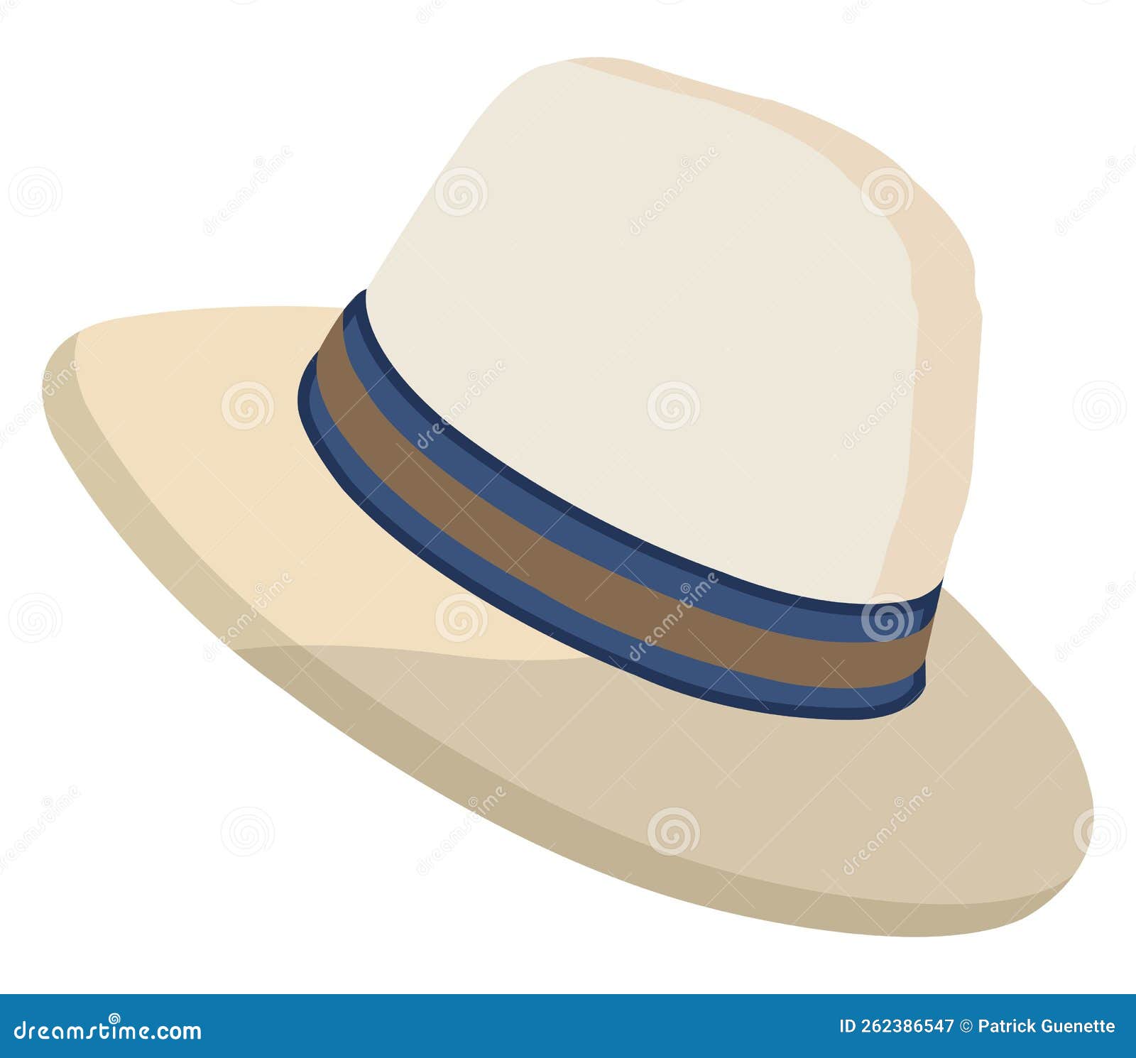 White Straw hat, icon stock vector. Illustration of beach 262386547