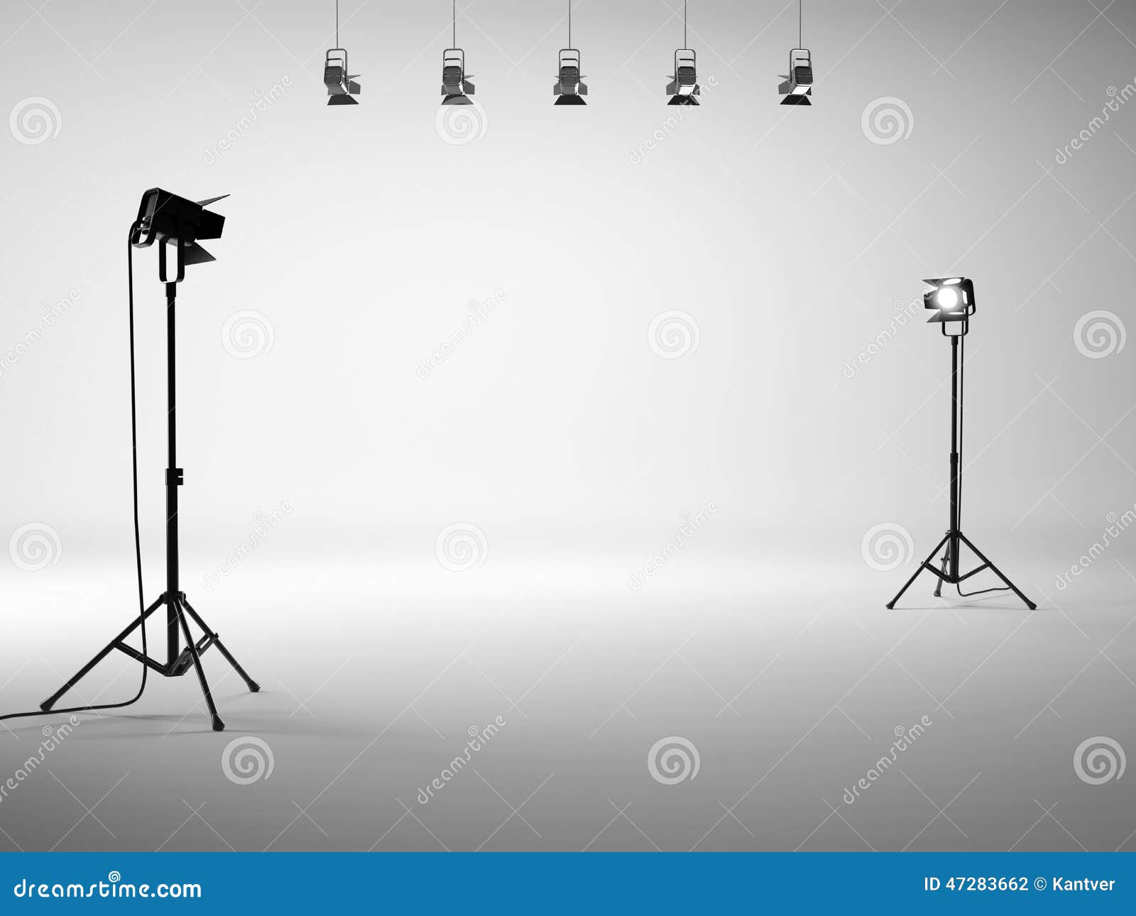 White Studio with Equipment Stock Illustration Illustration of design