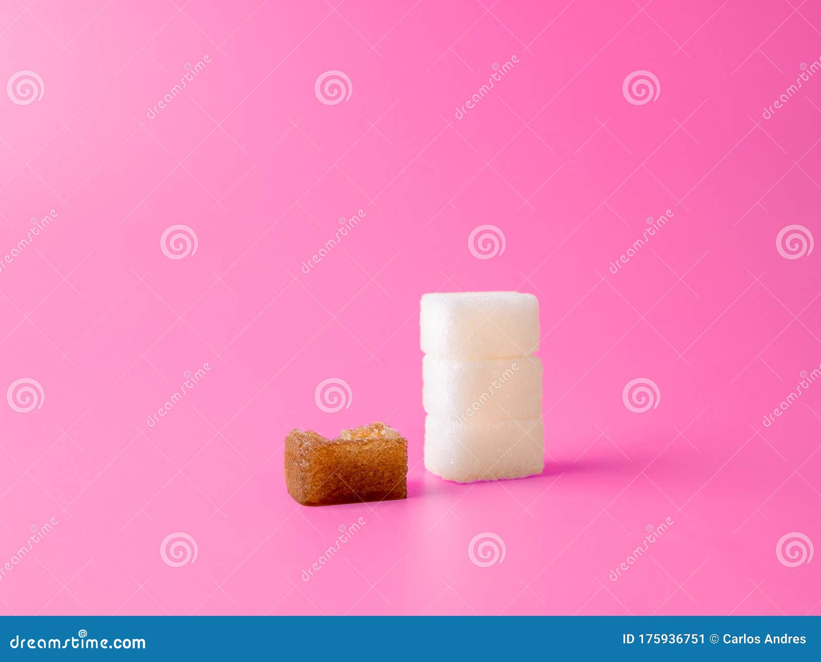 White Sugar Cubes and Sugar Cube Soaked with Coffee Stock Image Image