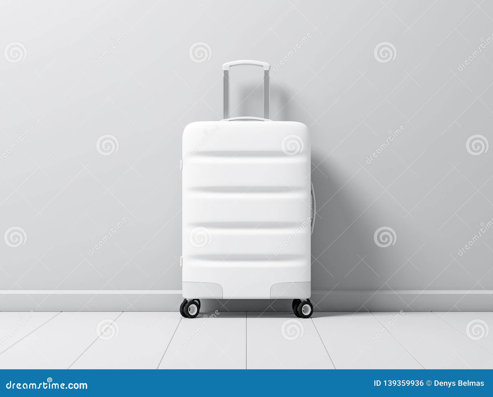 White Suitcase Luggage Mockup Stock Illustration Illustration of vacation, transport 139359936