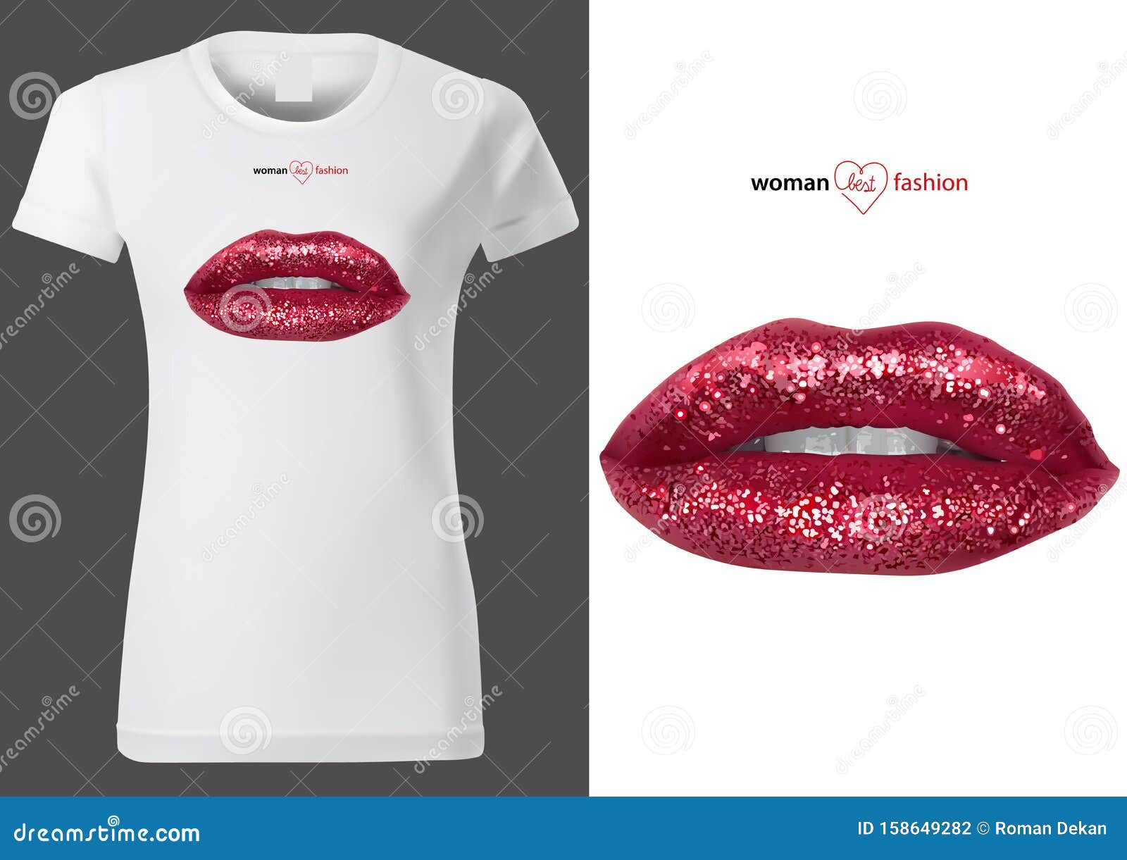 red glitter lips t shirt