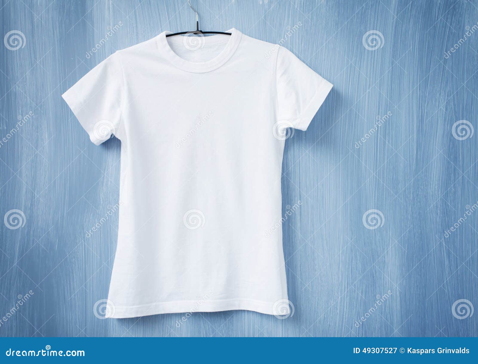 white t-shirt on hanger