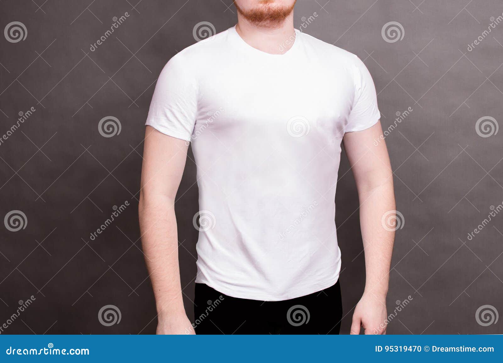 White T-shirt for men stock photo. Image of model, casual - 95319470