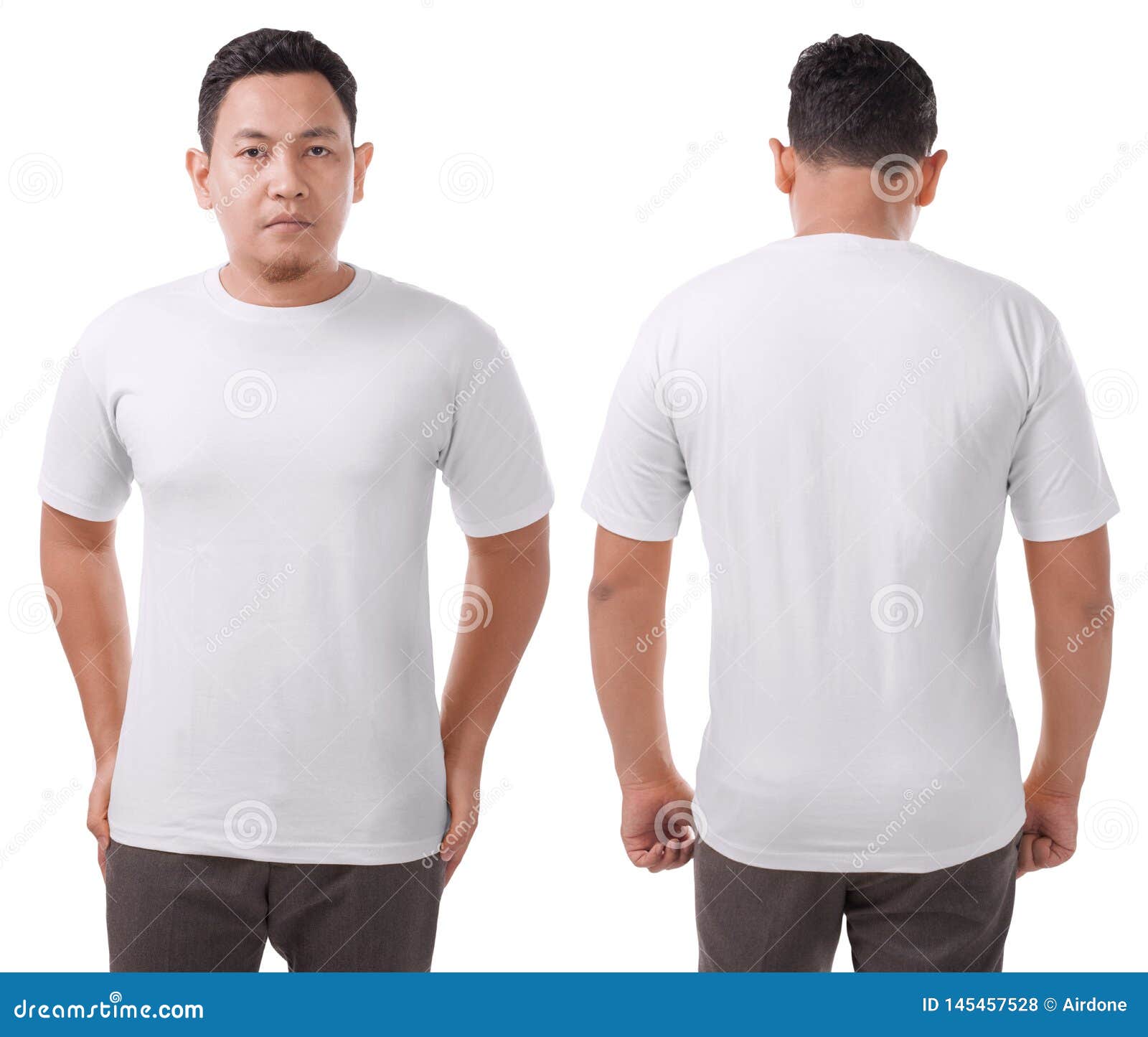 plain white t shirt for men back and front