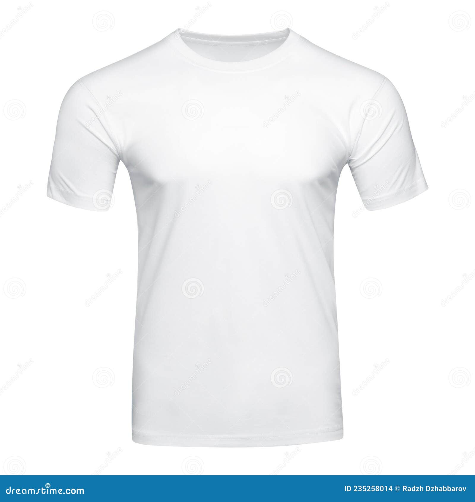 White T-shirt Mockup As Design Template. Tee Shirt Blank Isolated on ...