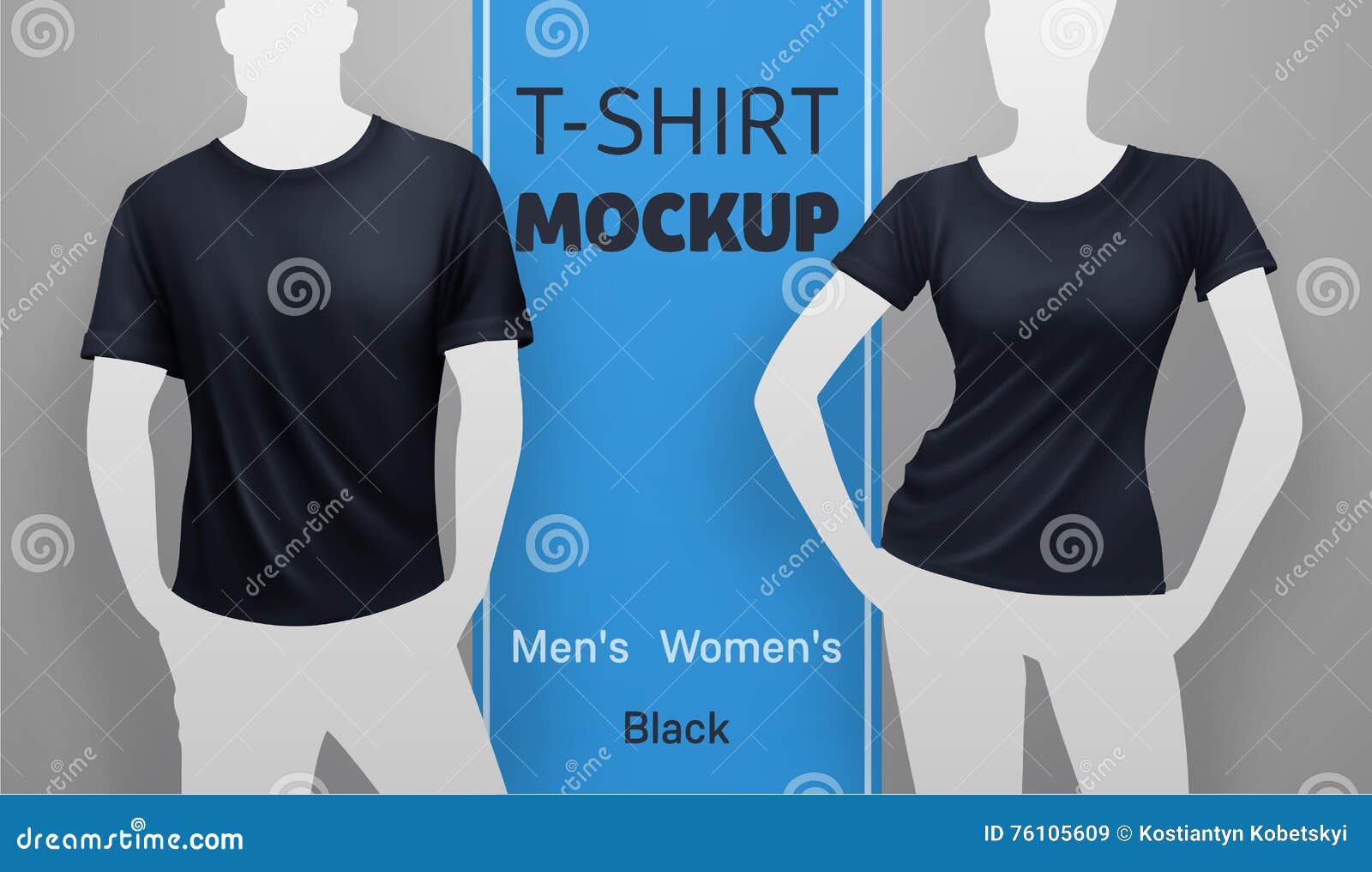 Download White t-shirt mockup. stock vector. Illustration of black - 76105609