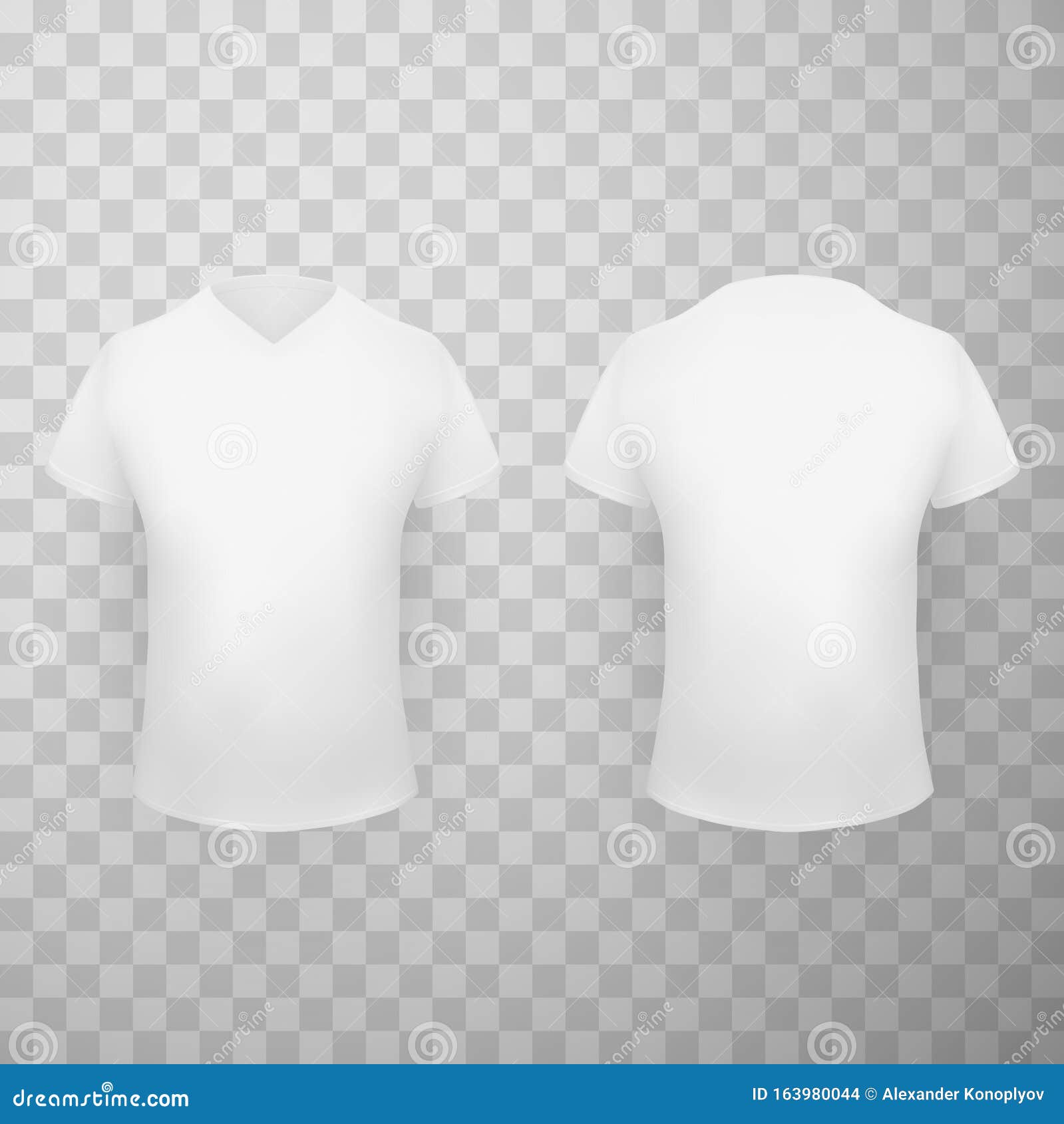 White T Shirt Realistic Vector Illustrations Set Stock Vector ...