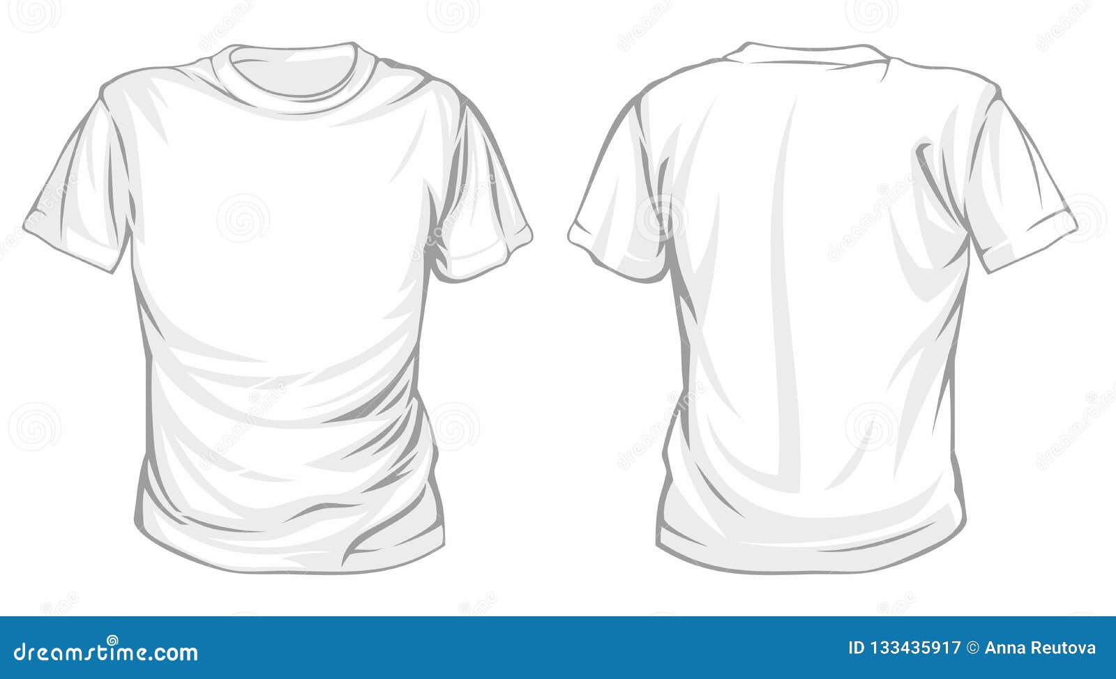 Download White T-shirt Vector Mockup. Front And Back View Template ...