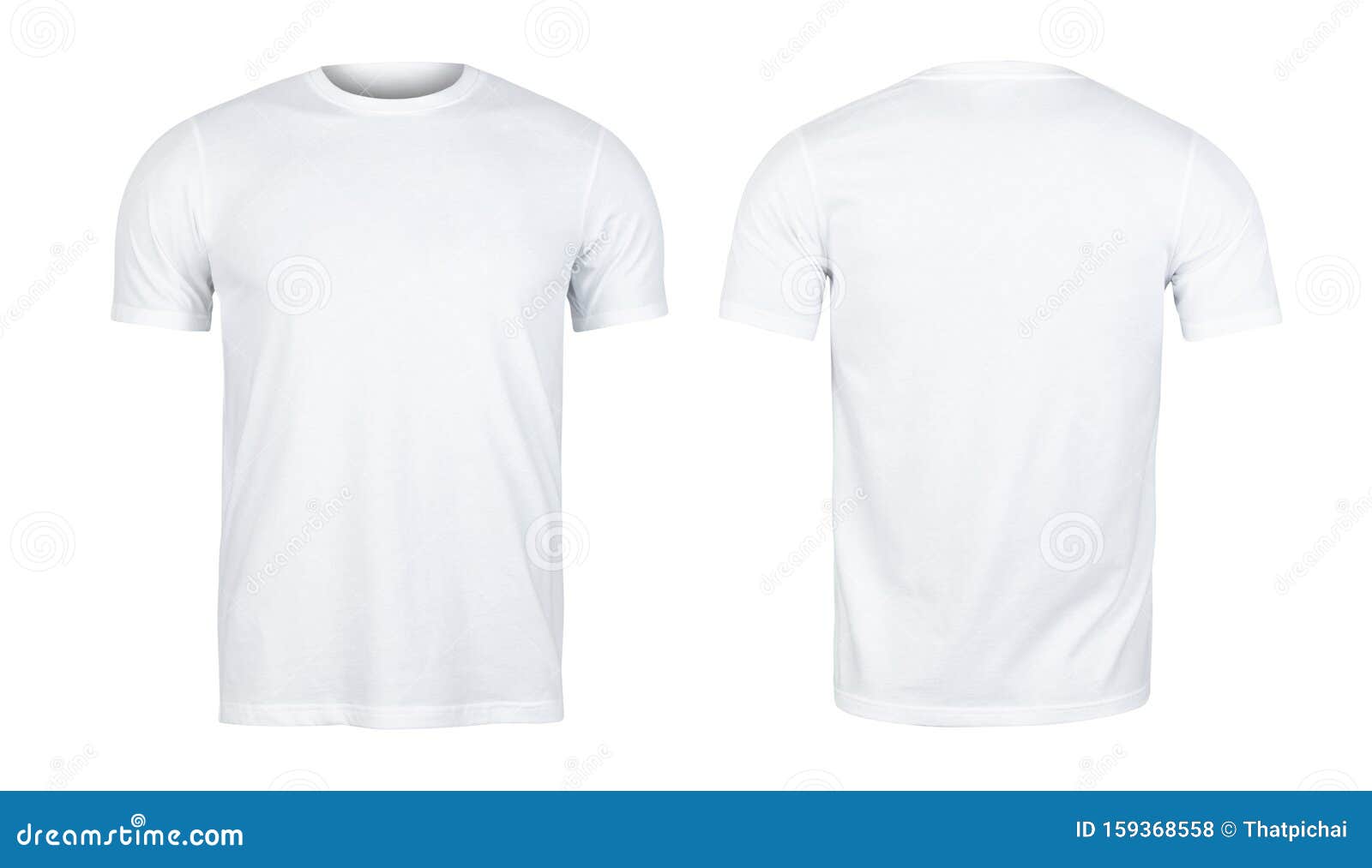 Download White T Shirts Mockup Front And Back Used As Design Template Stock Photo Image Of Shirt Clothing 159368558