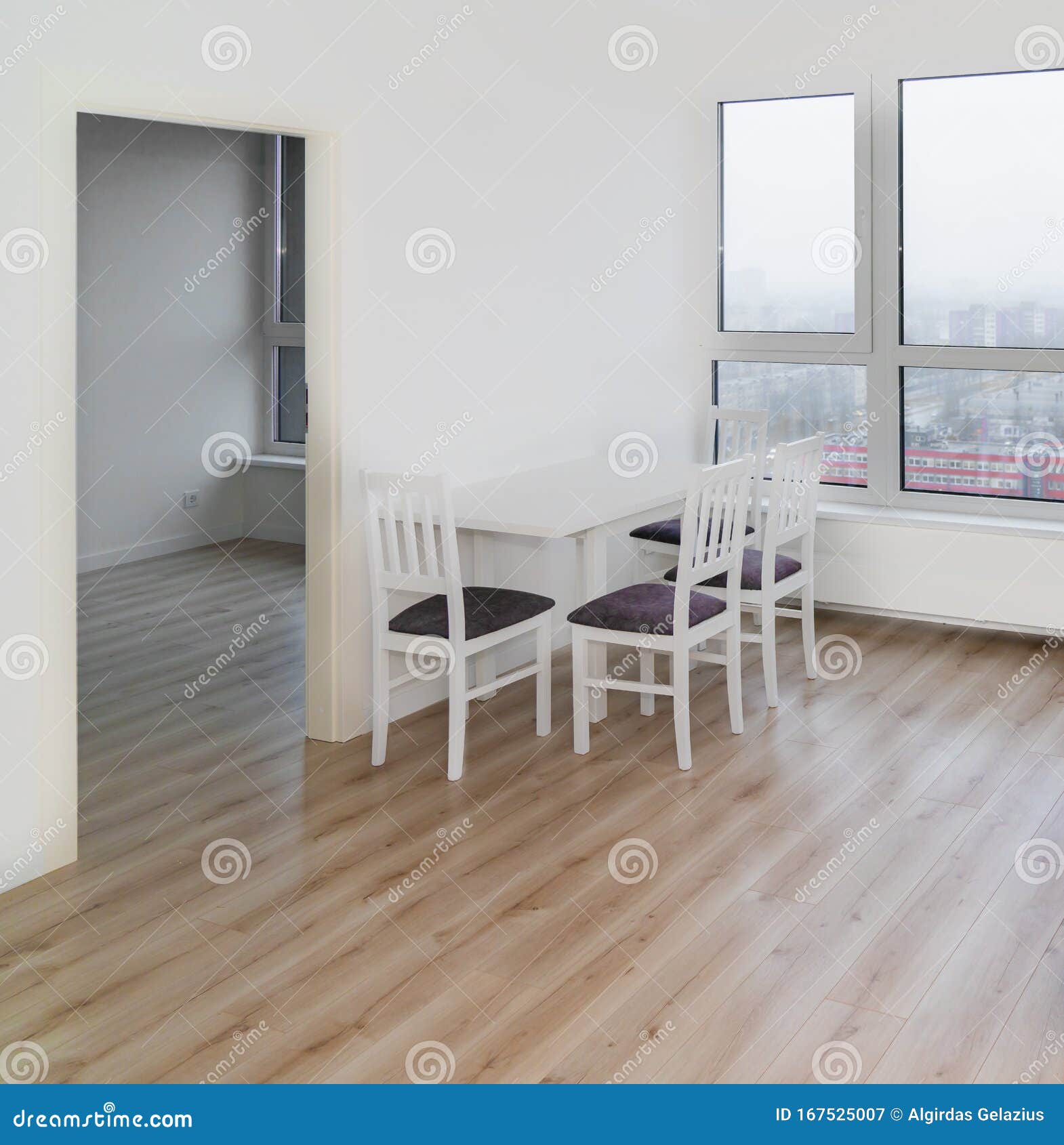 White Table and Chairs in a White Room Stock Image Image of indoor