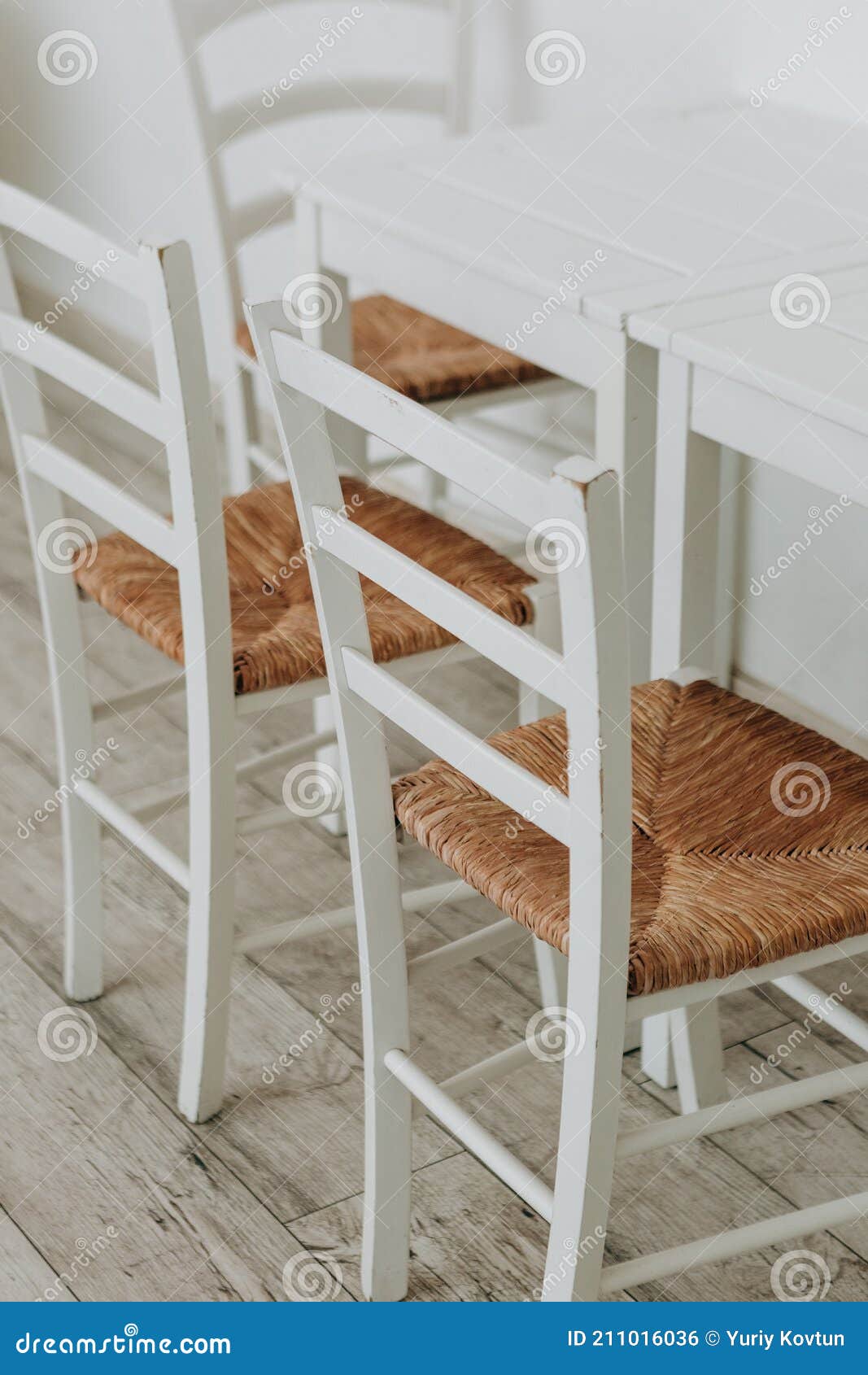 White Table Classic Chairs Kitchen Furniture Studio Stock Photo Image
