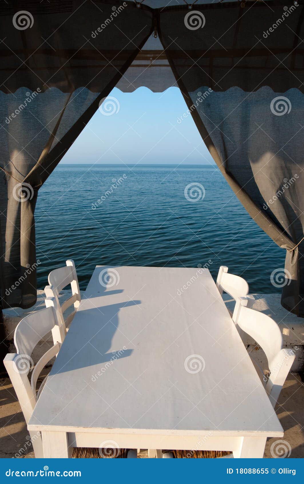 White Tables Restaurant stock image. Image of grecian 18088655