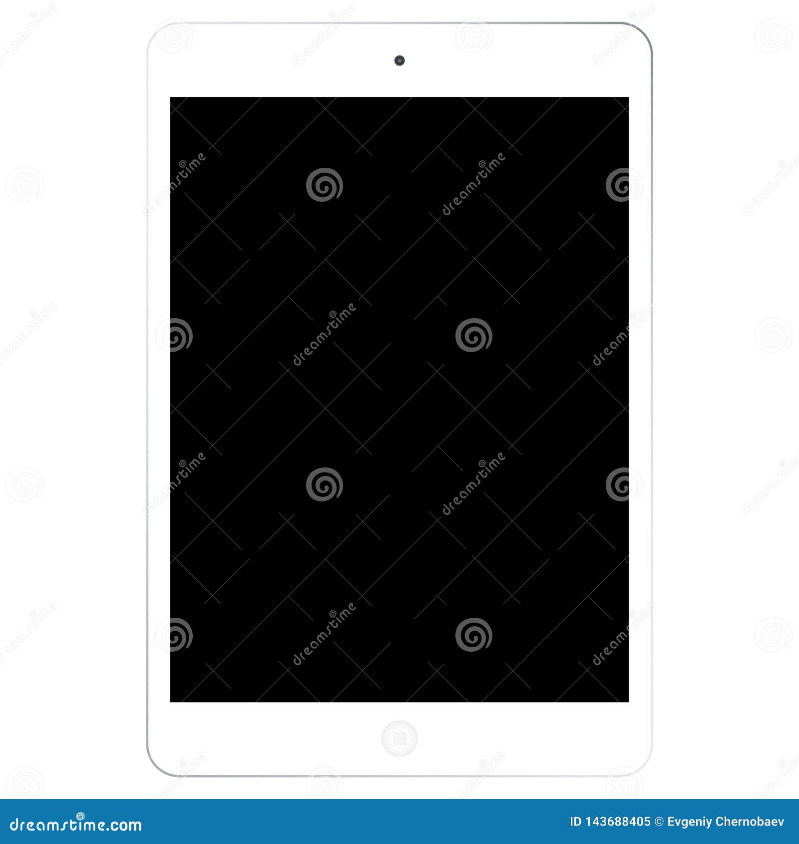 White Tablet with Black Screen Eps10 Vector. Tablet Realistic with