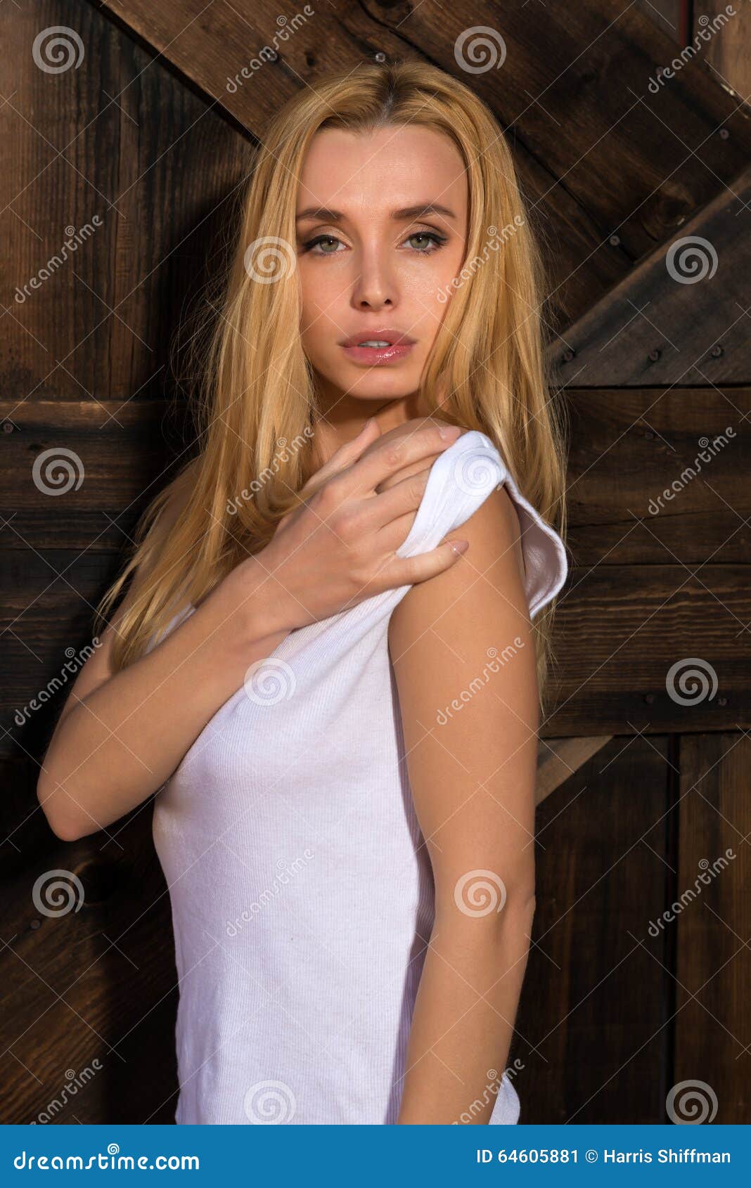 White Tank Top Stock Image Image Of White Blond Adul