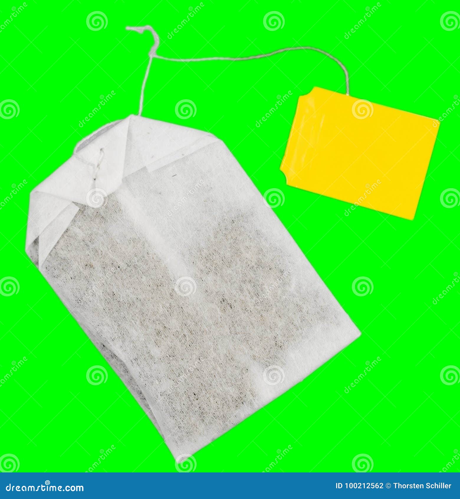 White Tea Bag with Yellow Label Stock Photo Image of green, beverage