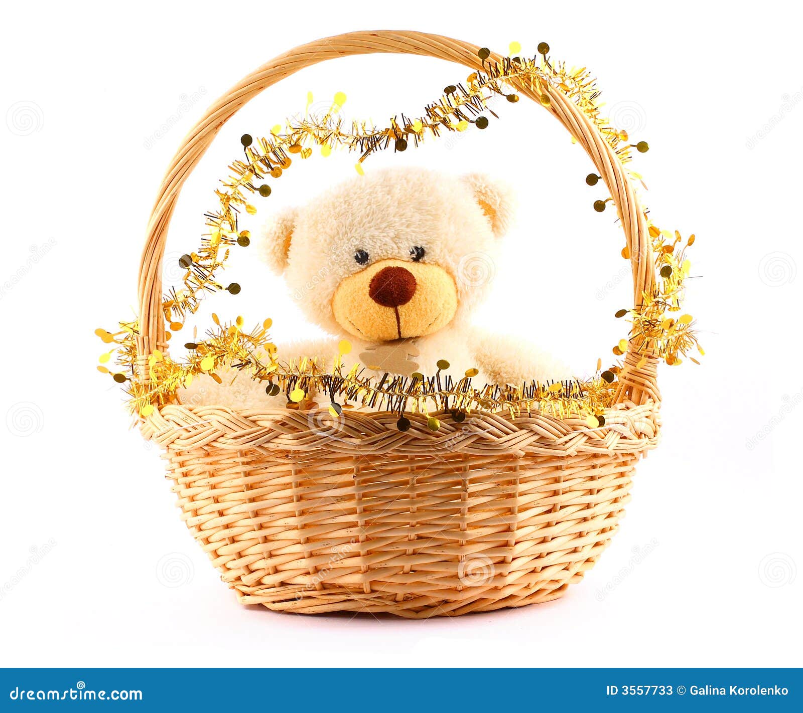 teddy bear in a basket