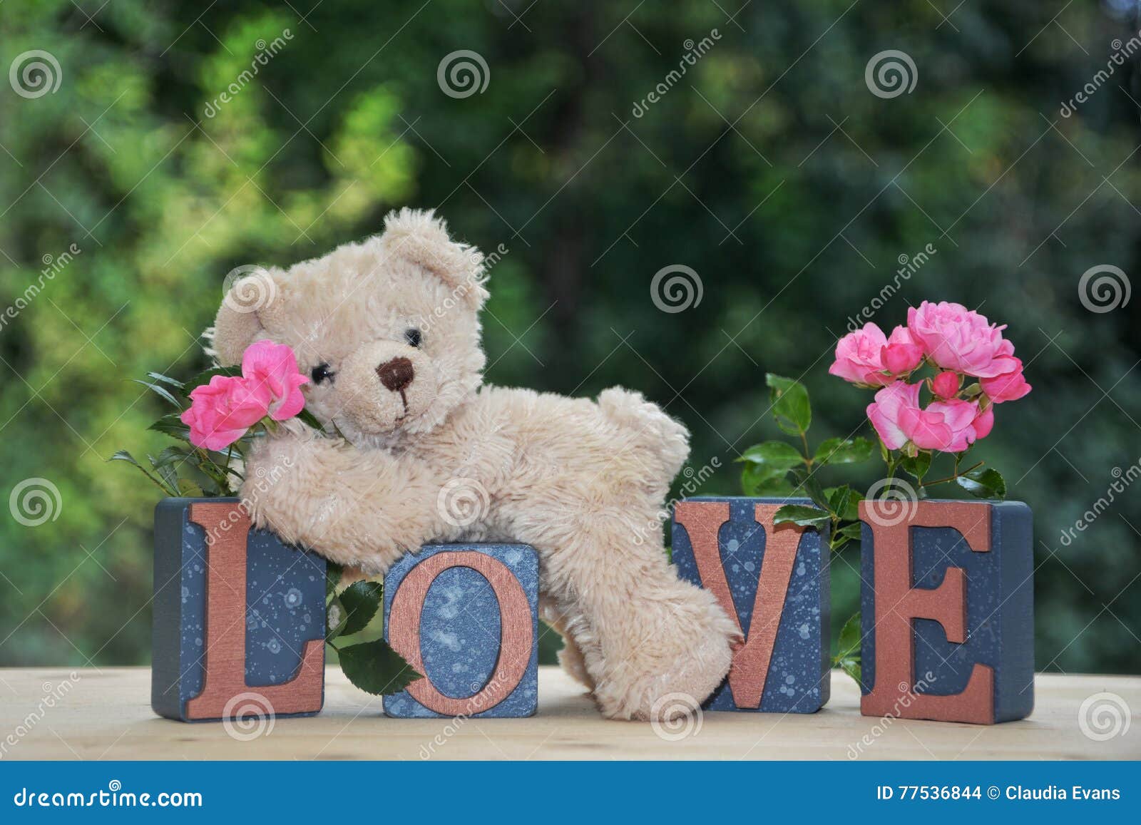 green rose teddy bear