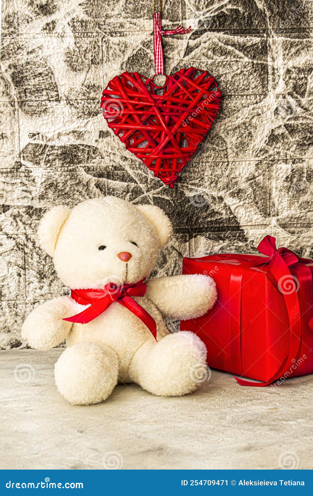 Valentines Day Concept Red Teddy Bear In Heart Shaped Gift Box With Red  Ribbon On Isolated White Background Stock Photo - Download Image Now -  iStock