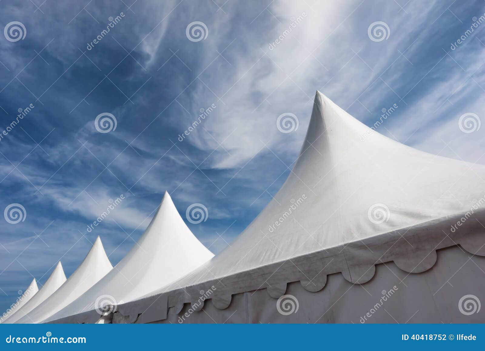 White Tents Against Blue Sky Stock Photo Image of roof, large 40418752