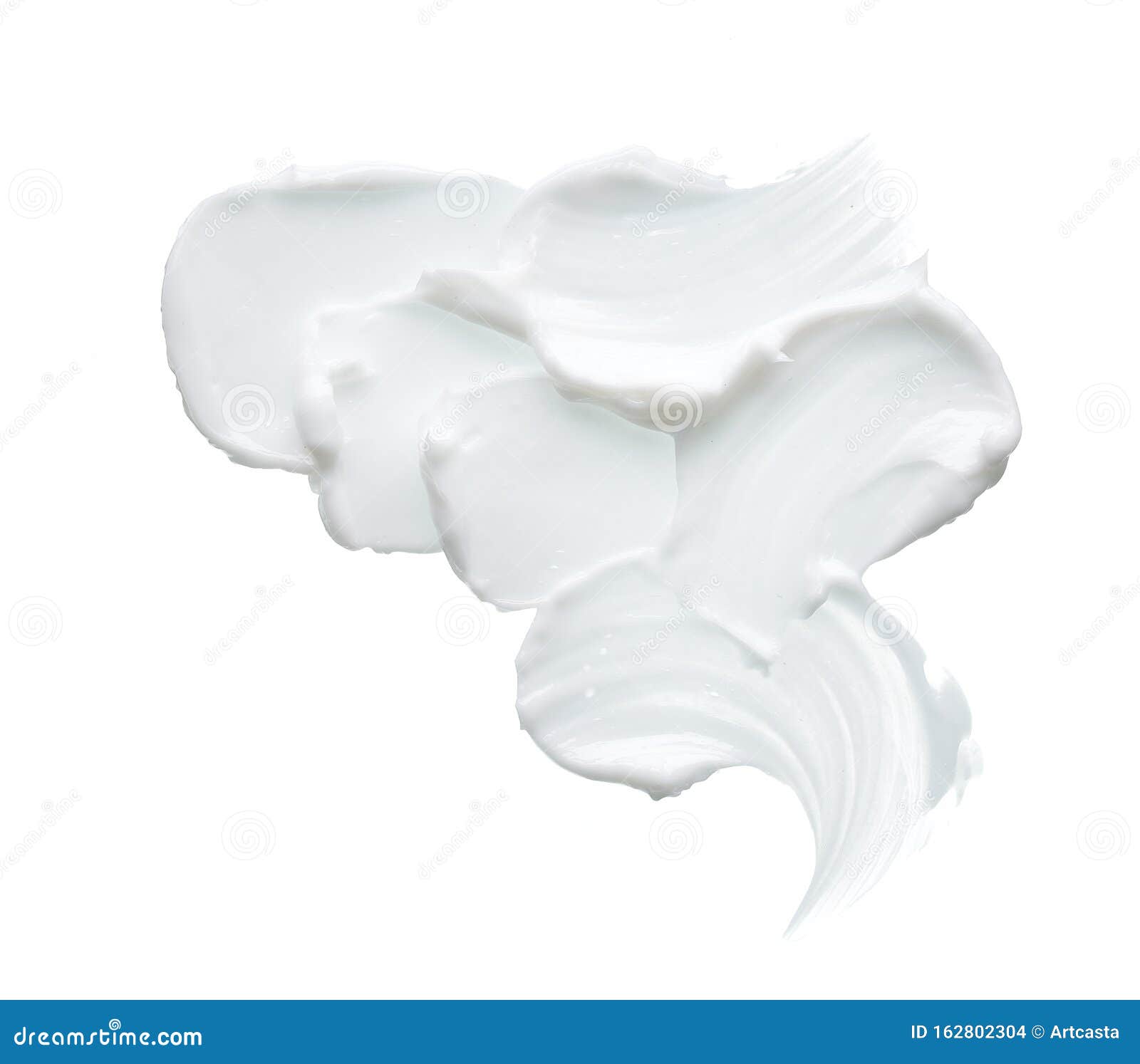 White texture and smear of face cream or white acrylic paint