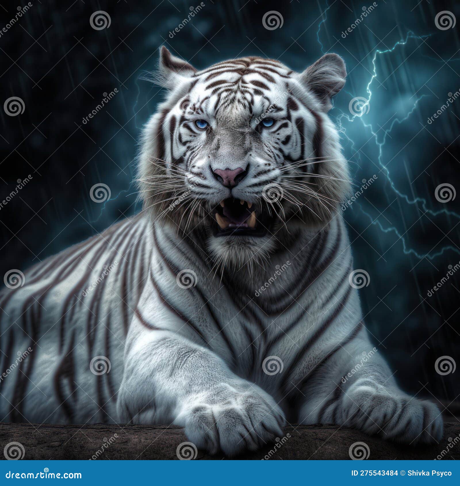 The White Tiger. 3D Illustration Stock Illustration - Illustration