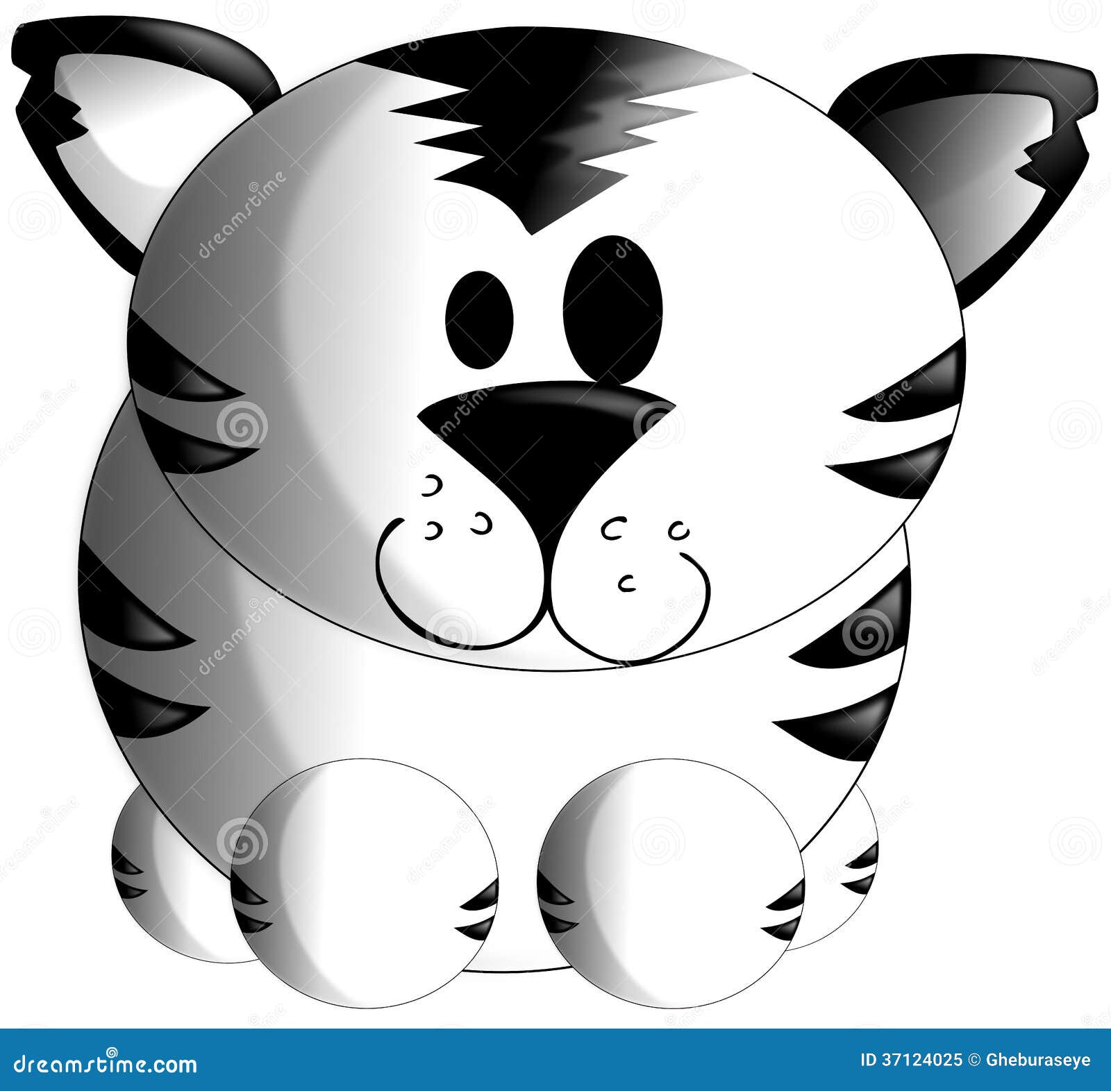 Nice White Tiger Cartoon Isolated Stock Illustration Image 37124025