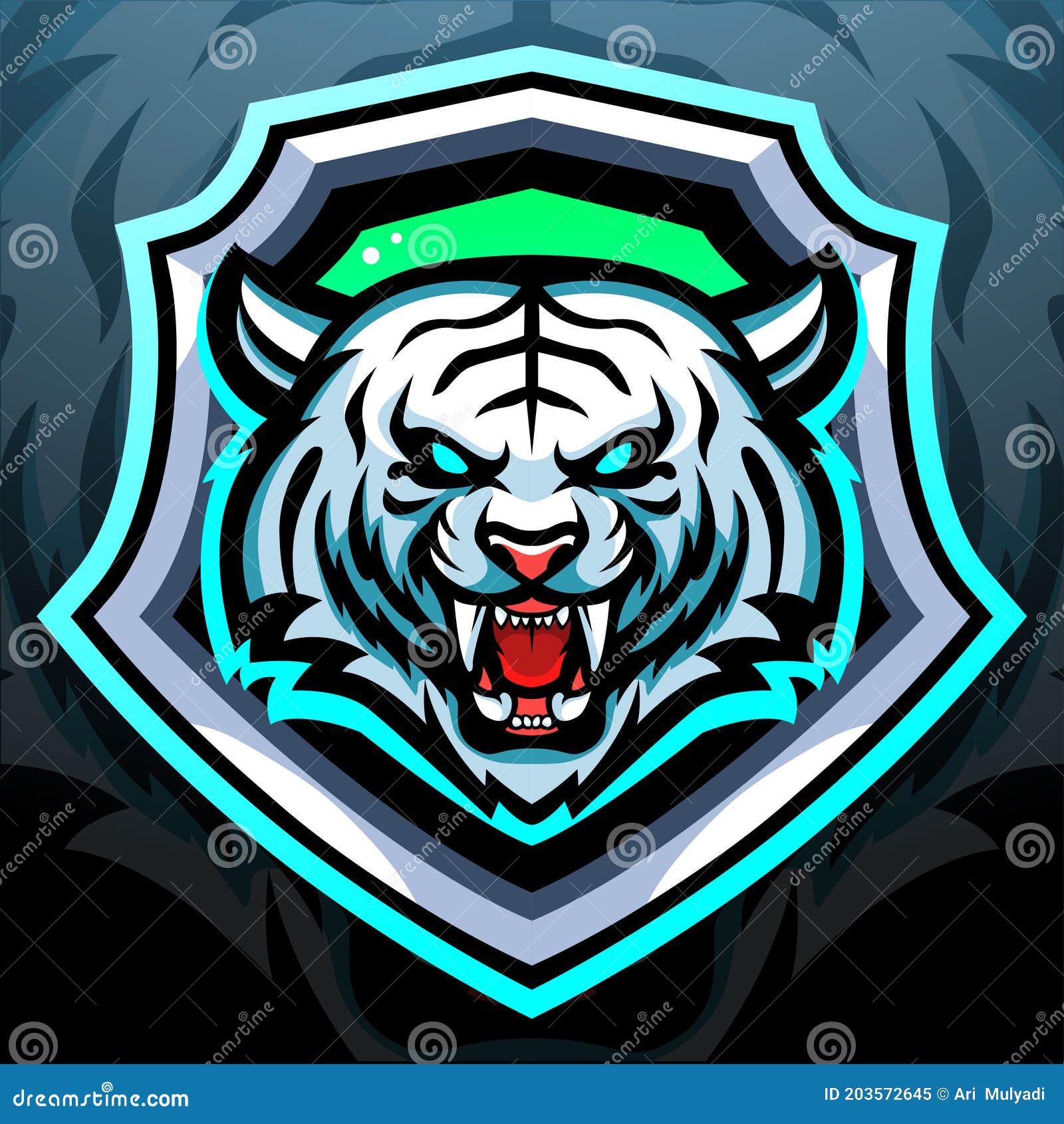 Tiger sport gaming logo design Royalty Free Vector Image