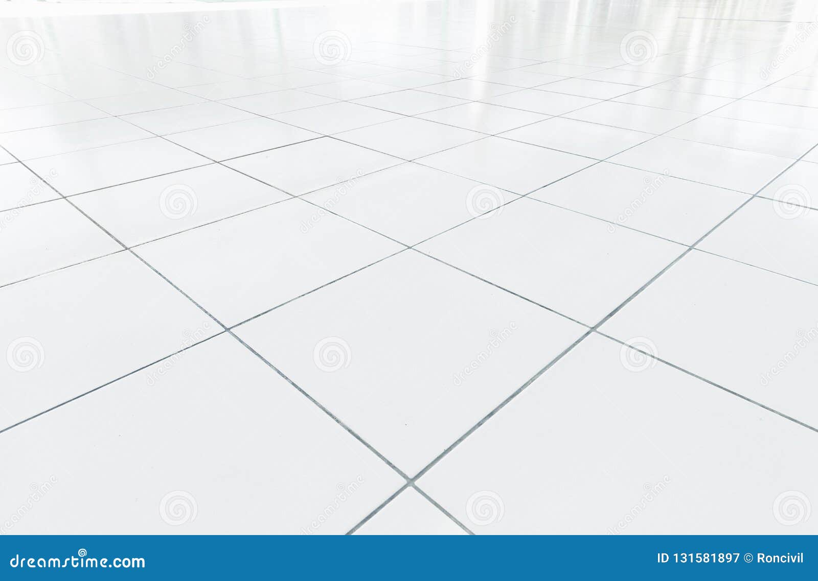 White Tile Floor Clean Condition With Grid Line For Background Stock Image Image of blank