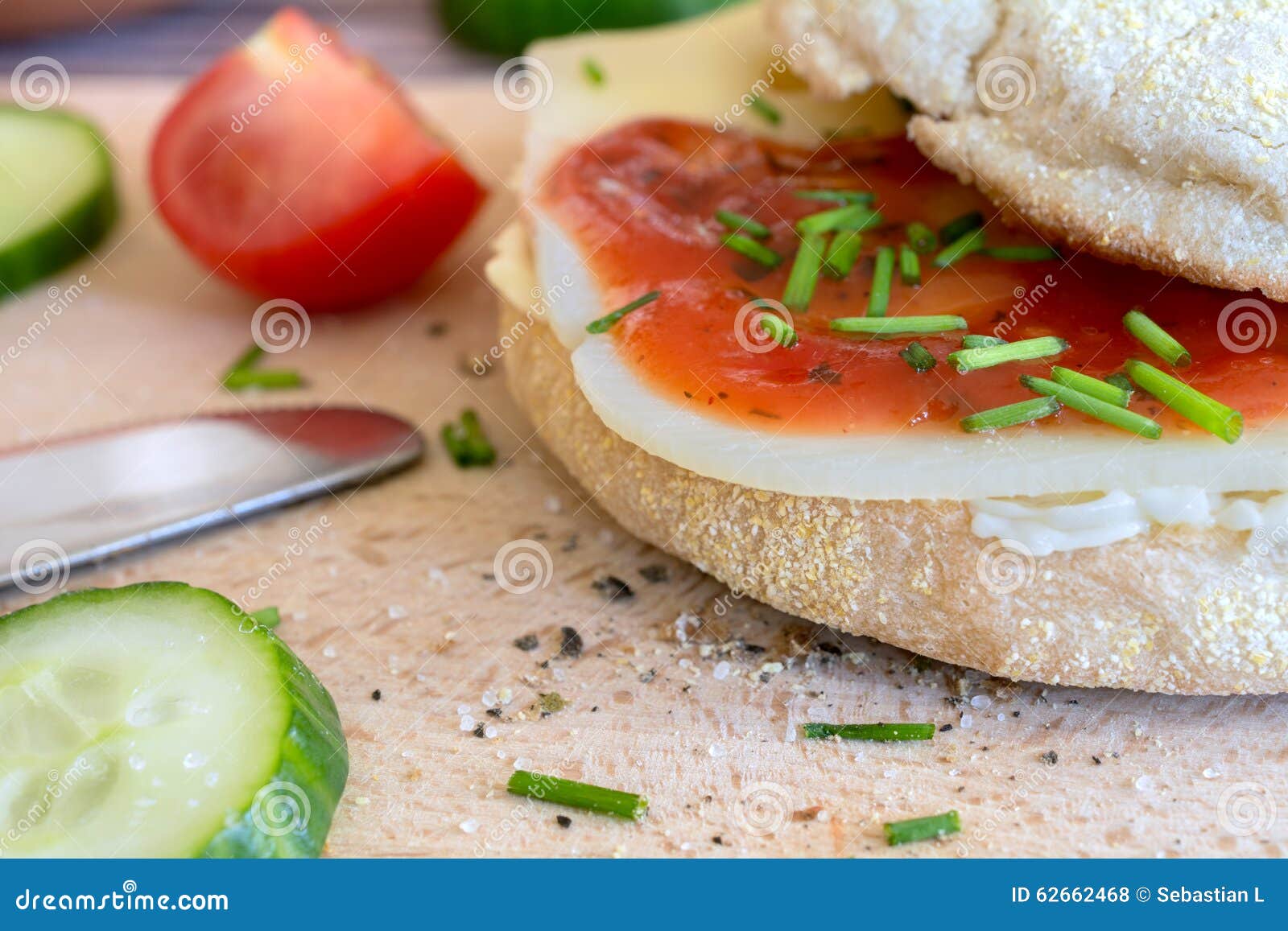 White Toast Bread with Cheese and Ketchup Stock Photo Image of
